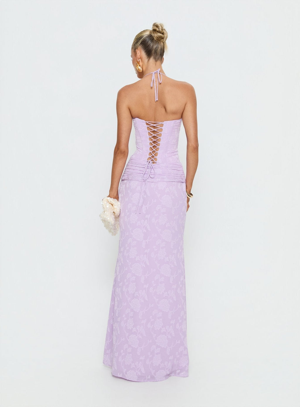 Love From Portofino Corset Maxi Dress Lilac