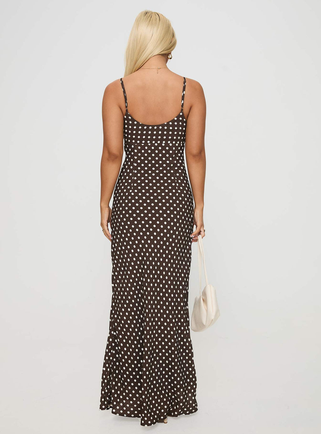 Jorjana Maxi Dress Brown / White Polka Dot