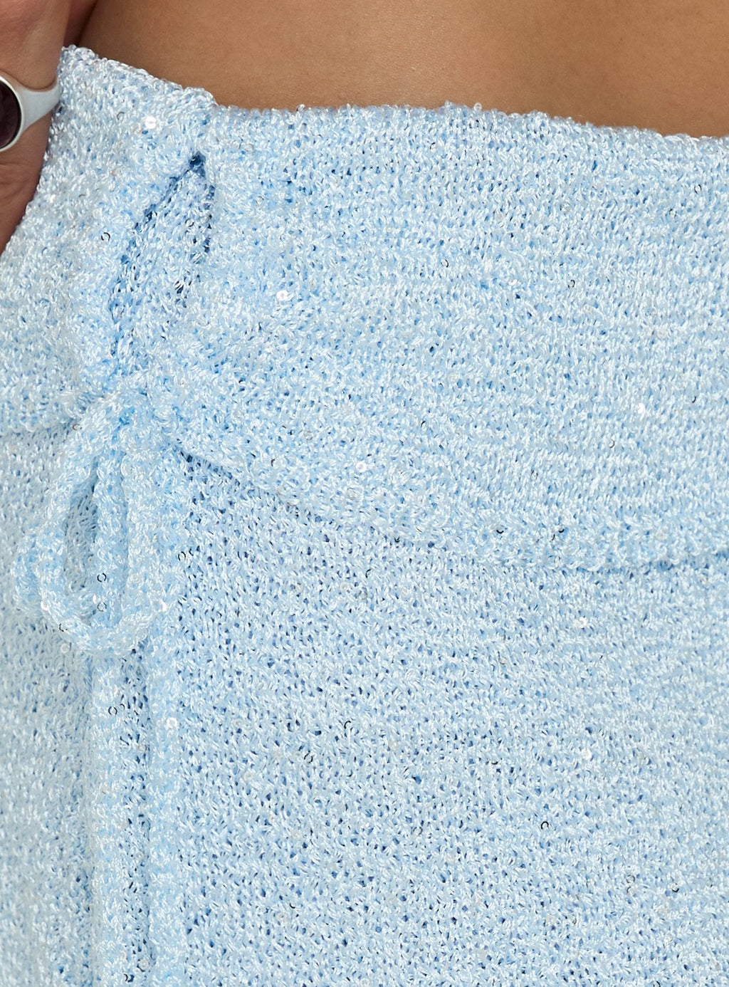 Shalva Knit Sequin Mini Skort Blue
