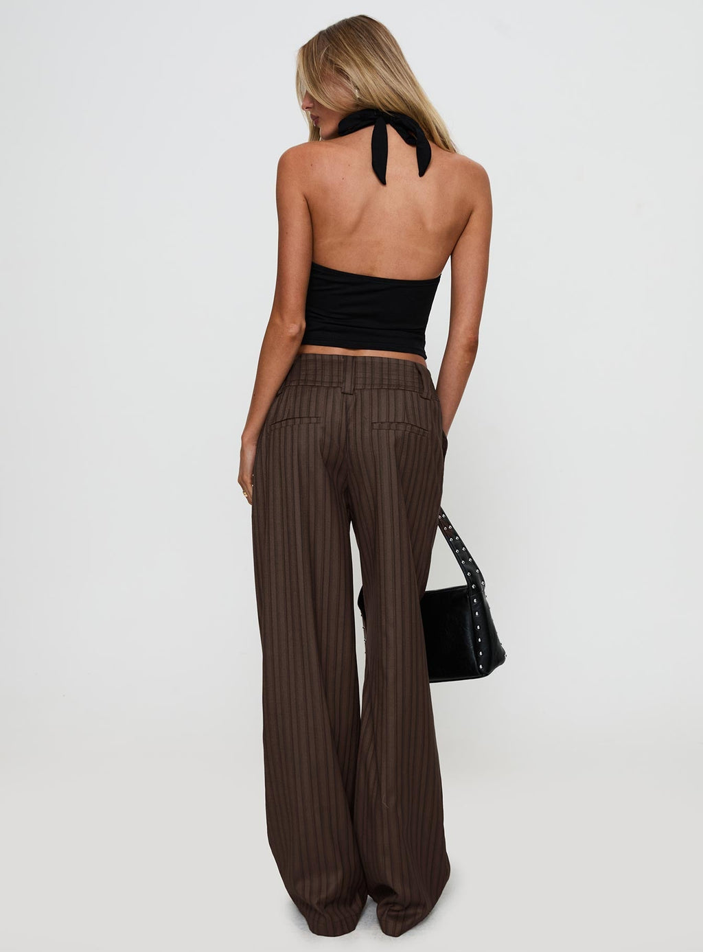 Cedars Low Rise Trousers Brown Stripe