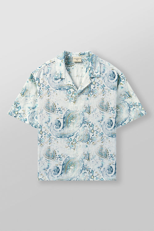 4093 - Chemises boutonnées en lin Mosaïque