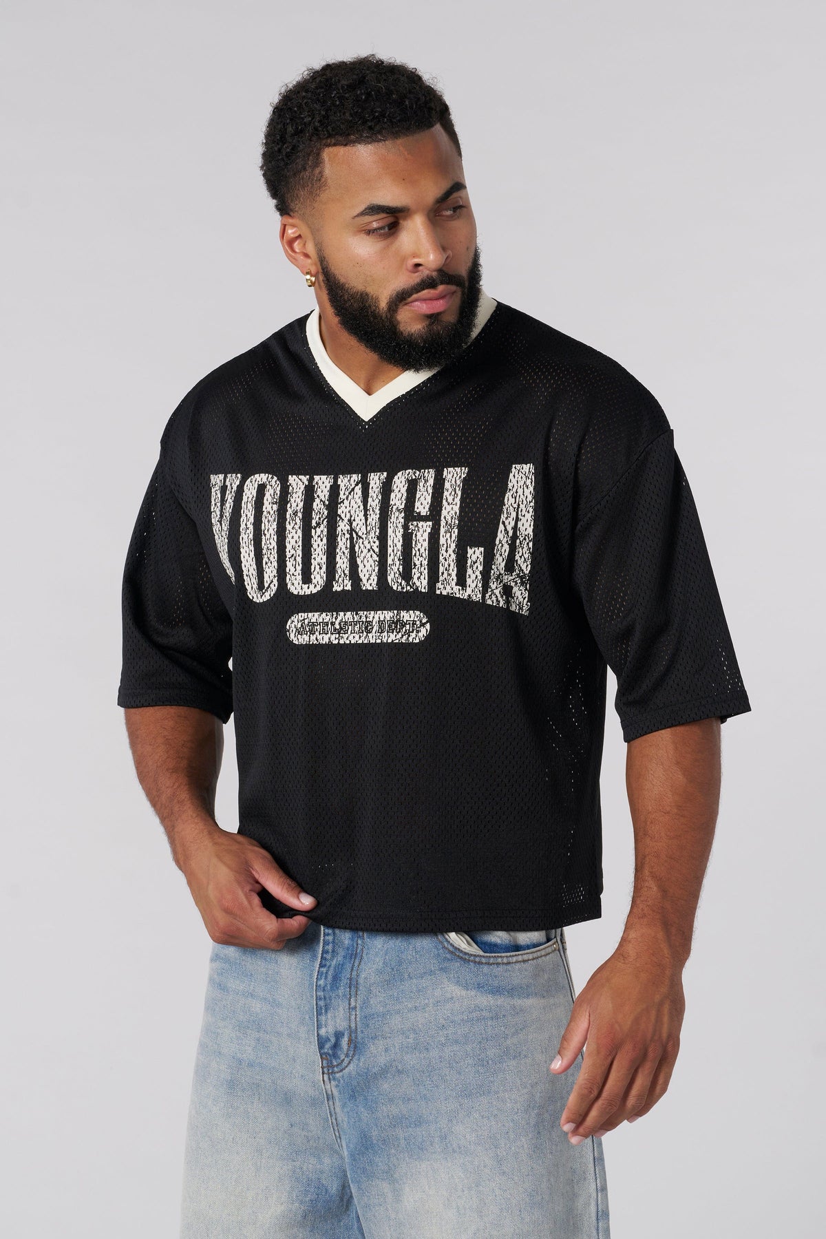 4187 - Maillot de football universitaire crop top