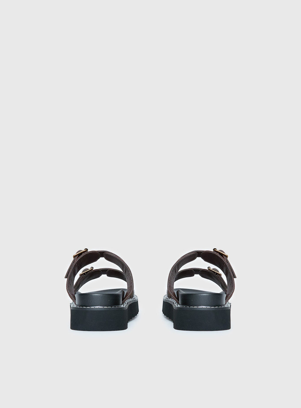 Ma Belle Sandals Contrast Stitch Chocolate