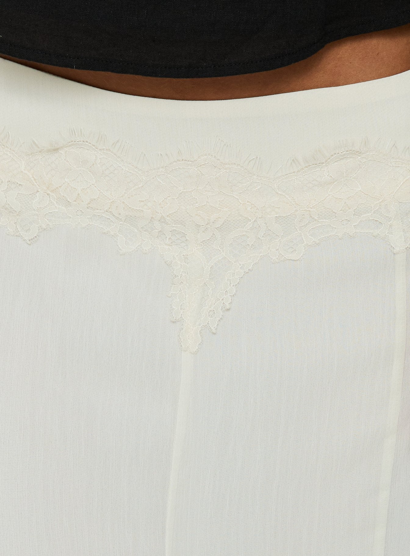Ambrosea Panelled Midi Skirt Cream