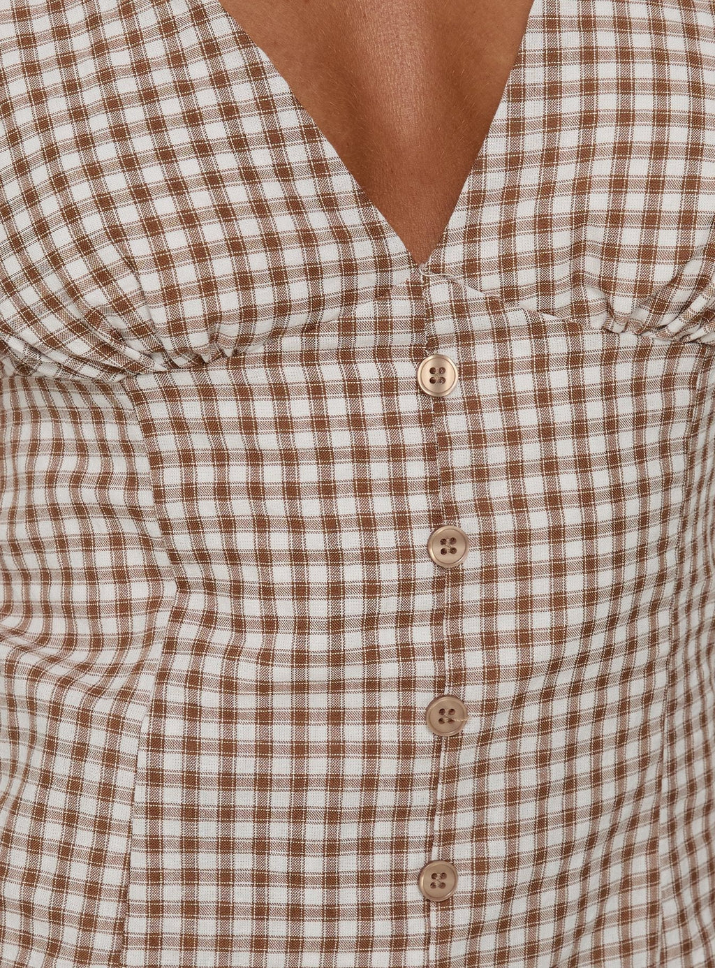 Loveliness Playsuit Brown Check Tall