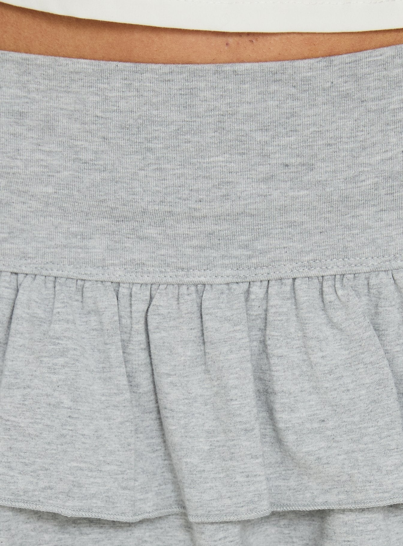 Sabrena Tiered Mini Skirt Grey Marle