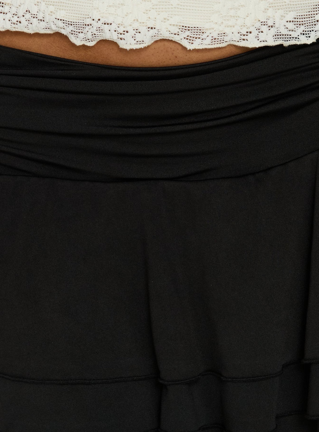Kaelina Ruched Frill Skort Black