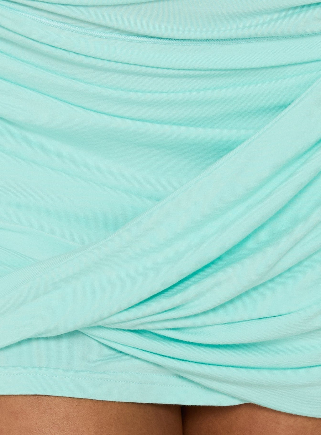 Dawn Light Asymmetric Layered Mini Skirt Aqua