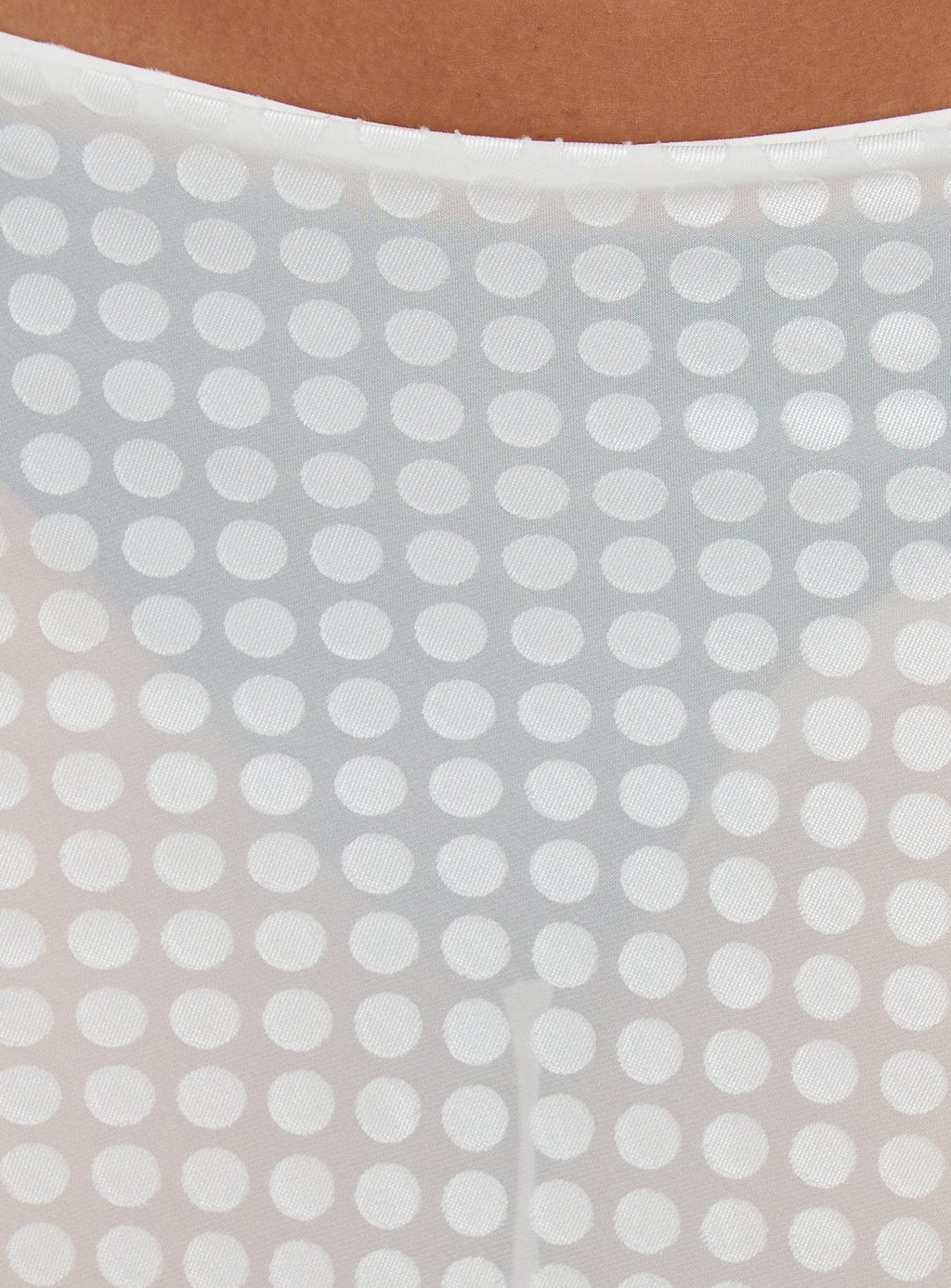 Evangela Sheer Midi Skirt White Polka Dot
