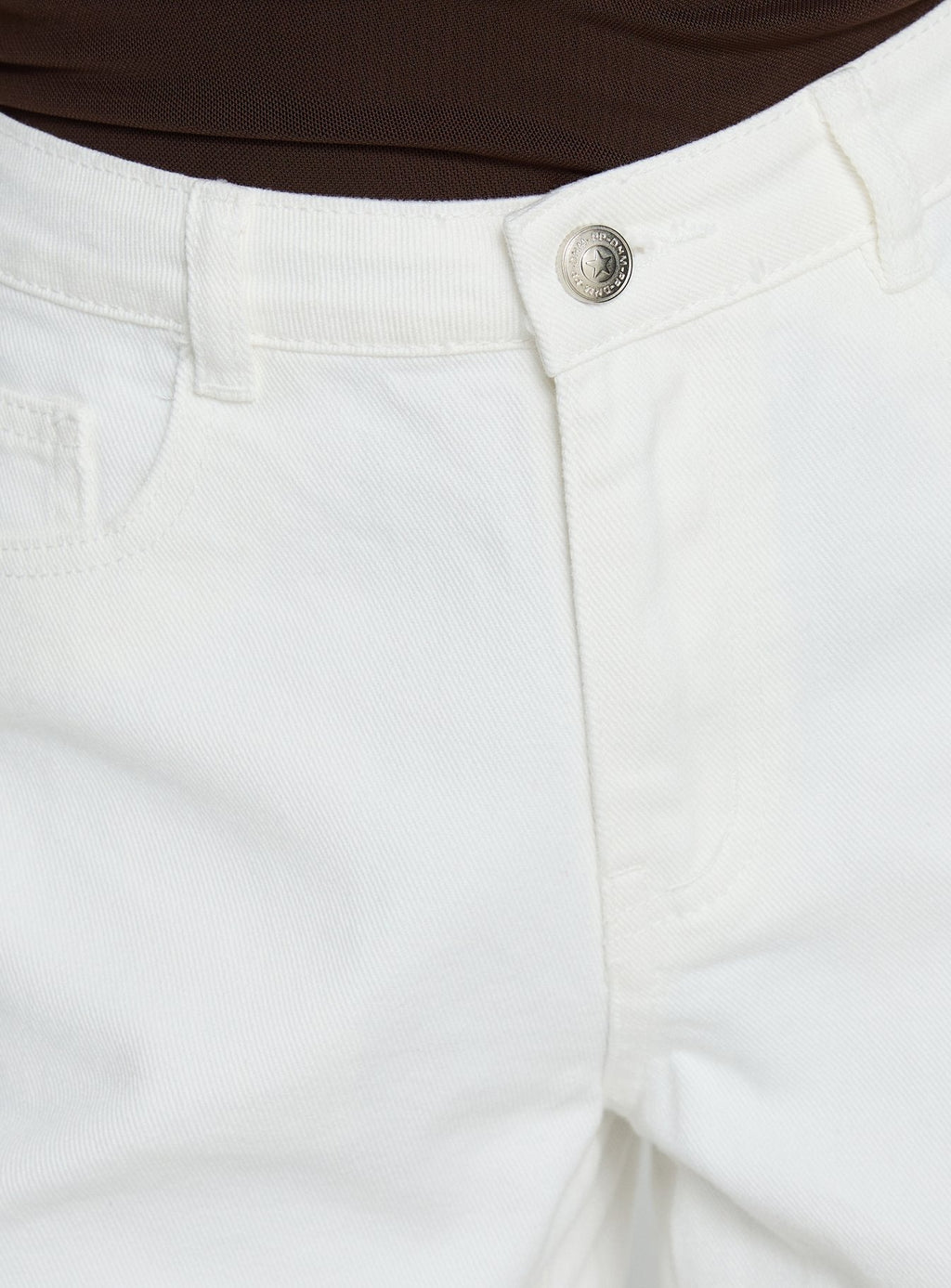 Torri Longline Denim Shorts Ecru