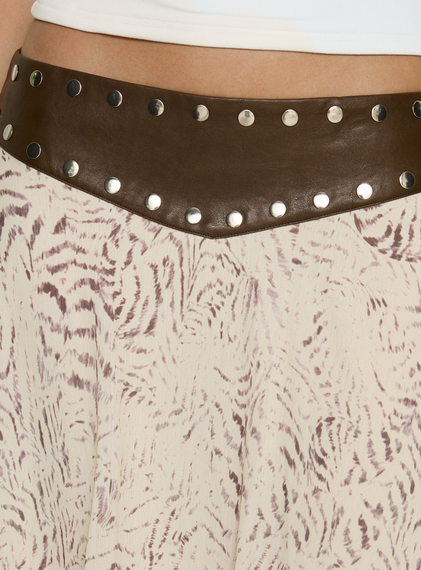 Dark Mirage Asymmetrical Midi Skirt Multi
