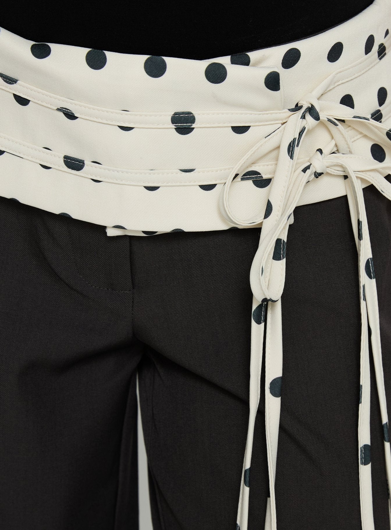 Seneca Wrap Trousers Charcoal Polka Dot