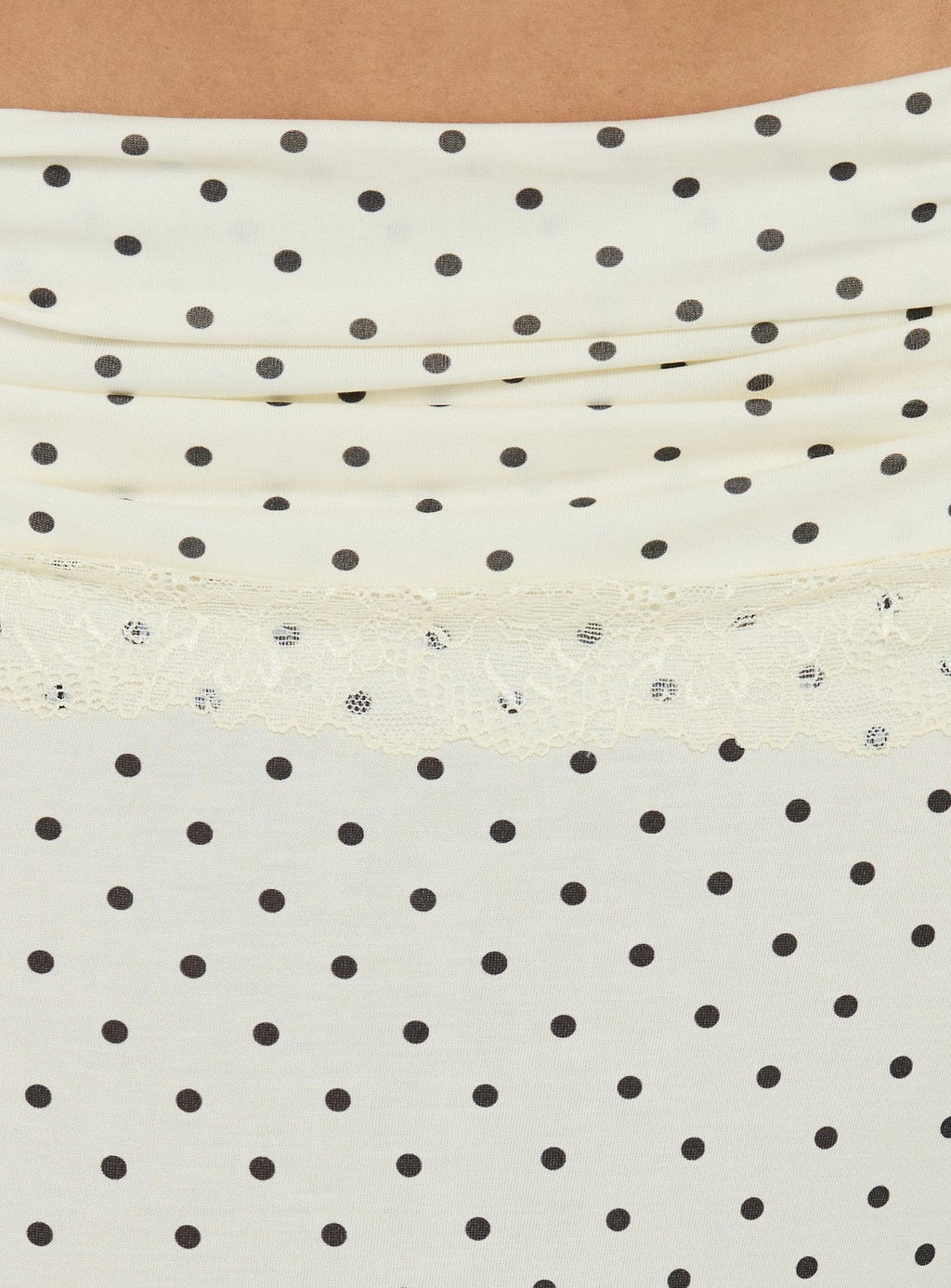 Zespri Jersey Maxi Skirt Cream Polka Dot