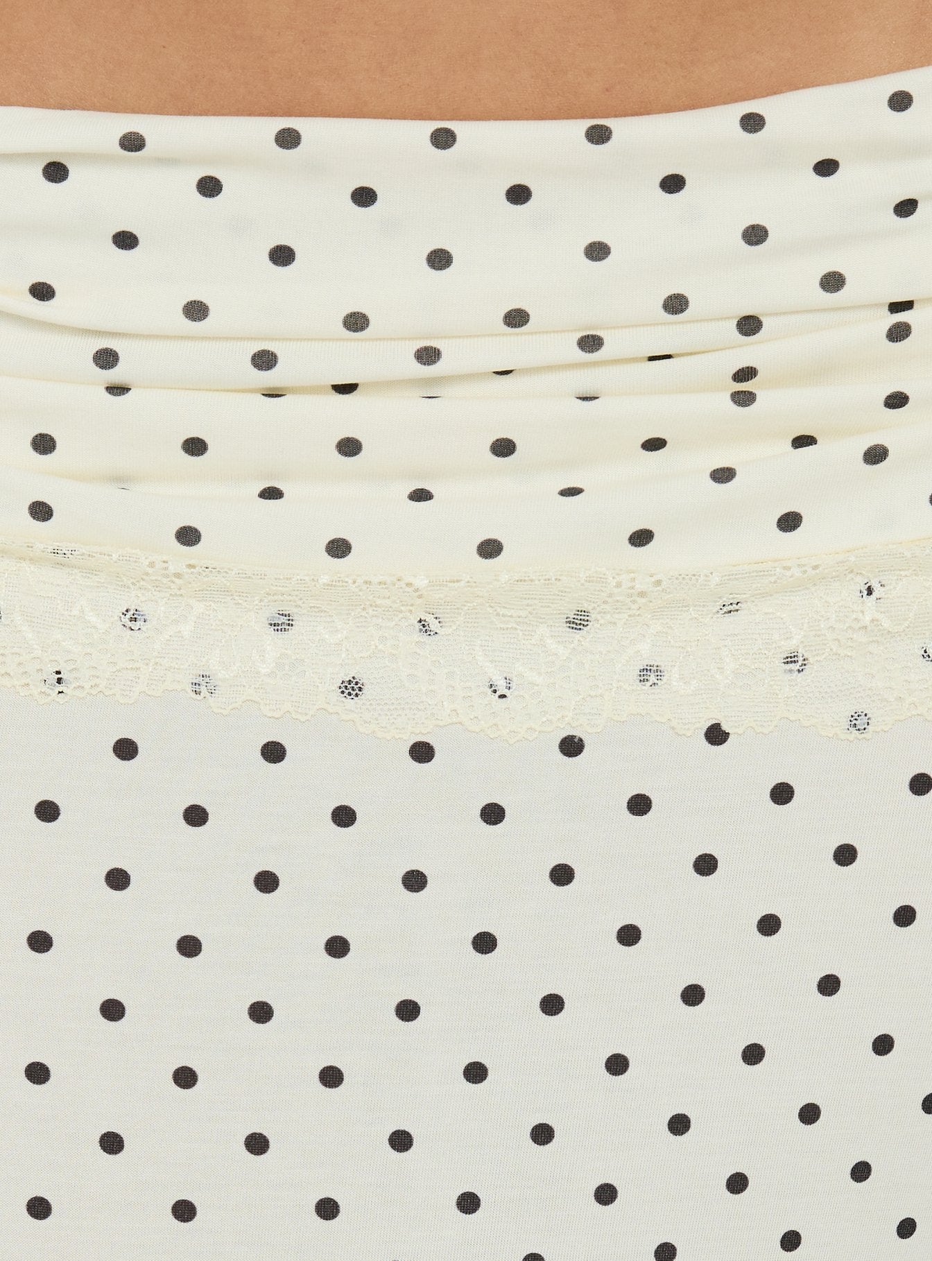 Zespri Jersey Maxi Skirt Cream Polka Dot