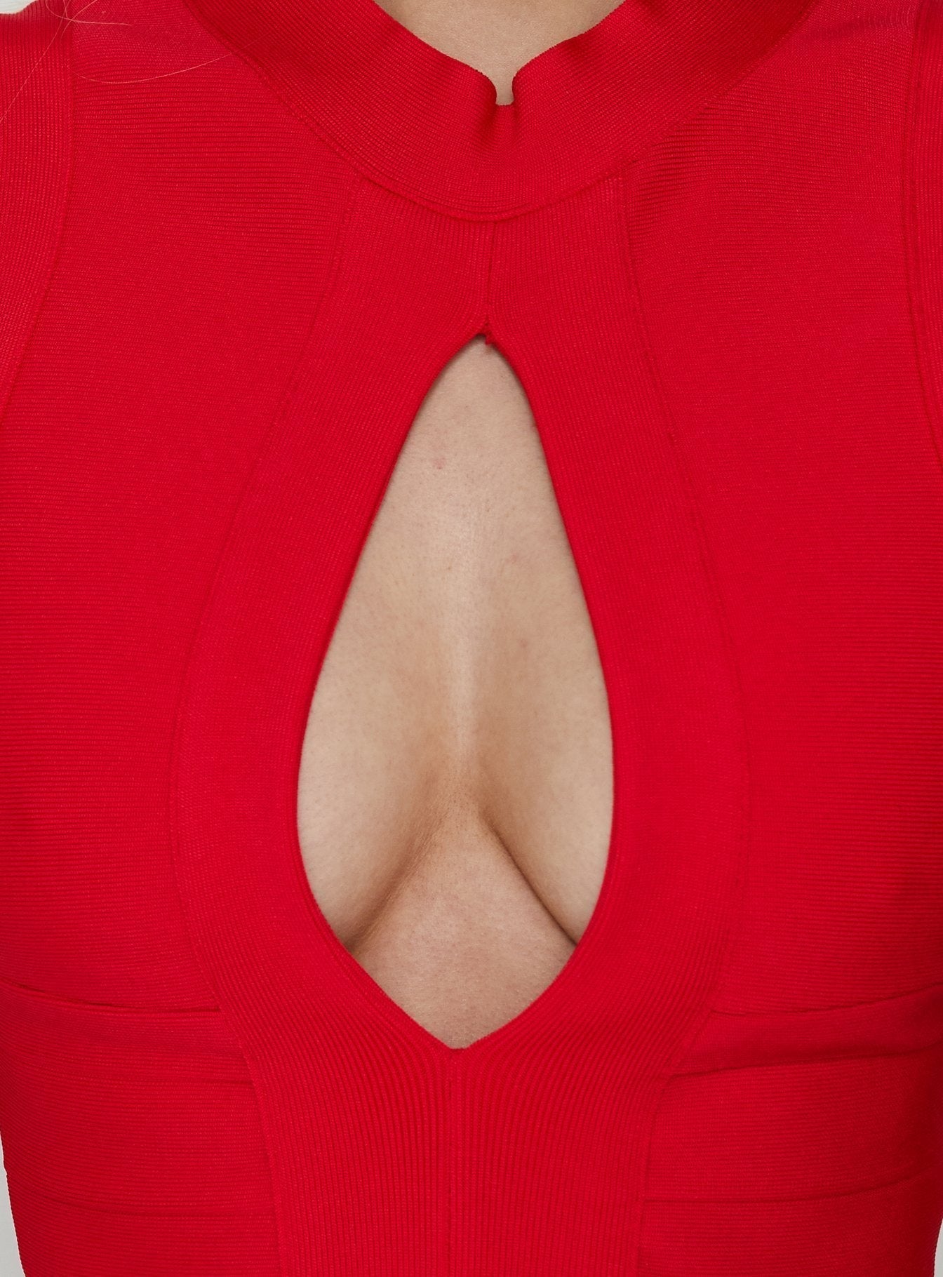 Kimanah Keyhole Bandage Mini Dress Red