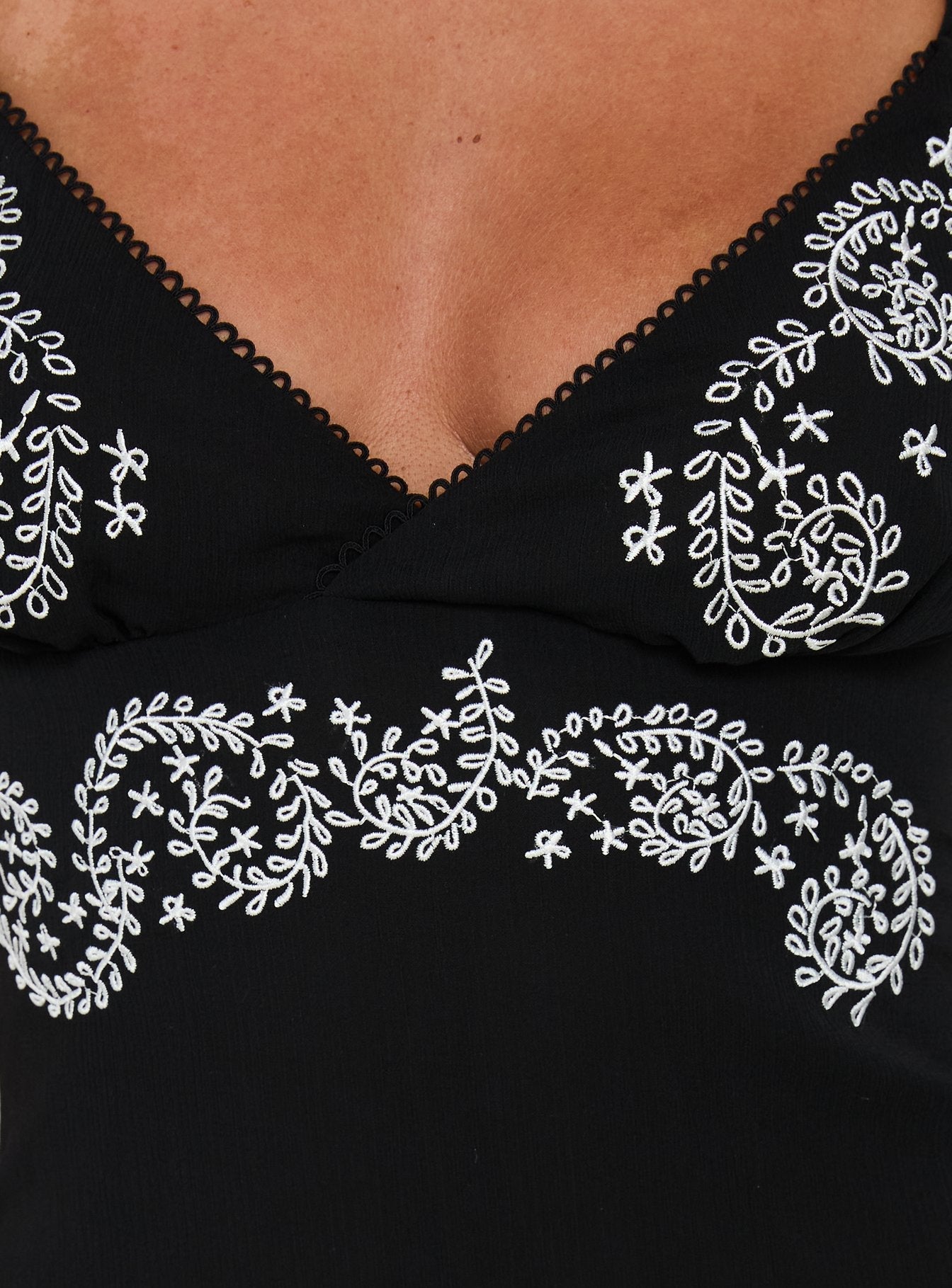 Pappilion Asymmetrical Midi Dress Black