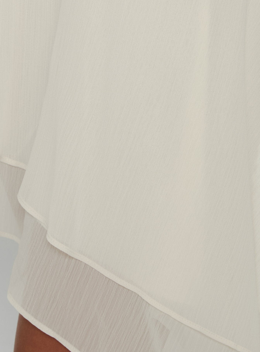 Gemmina Asymmetrical Chiffon Mini Skirt Cream