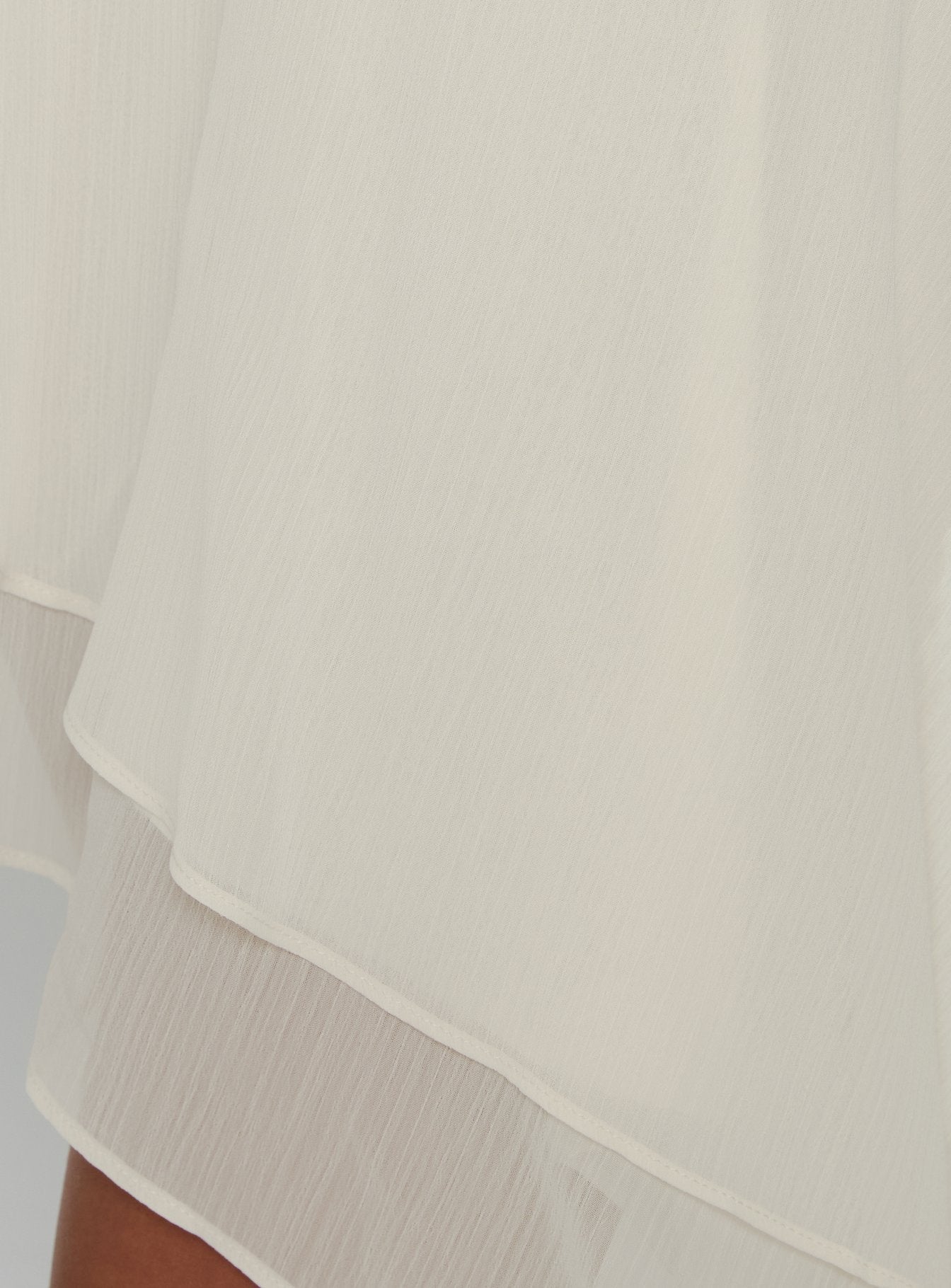 Gemmina Asymmetrical Chiffon Mini Skirt Cream