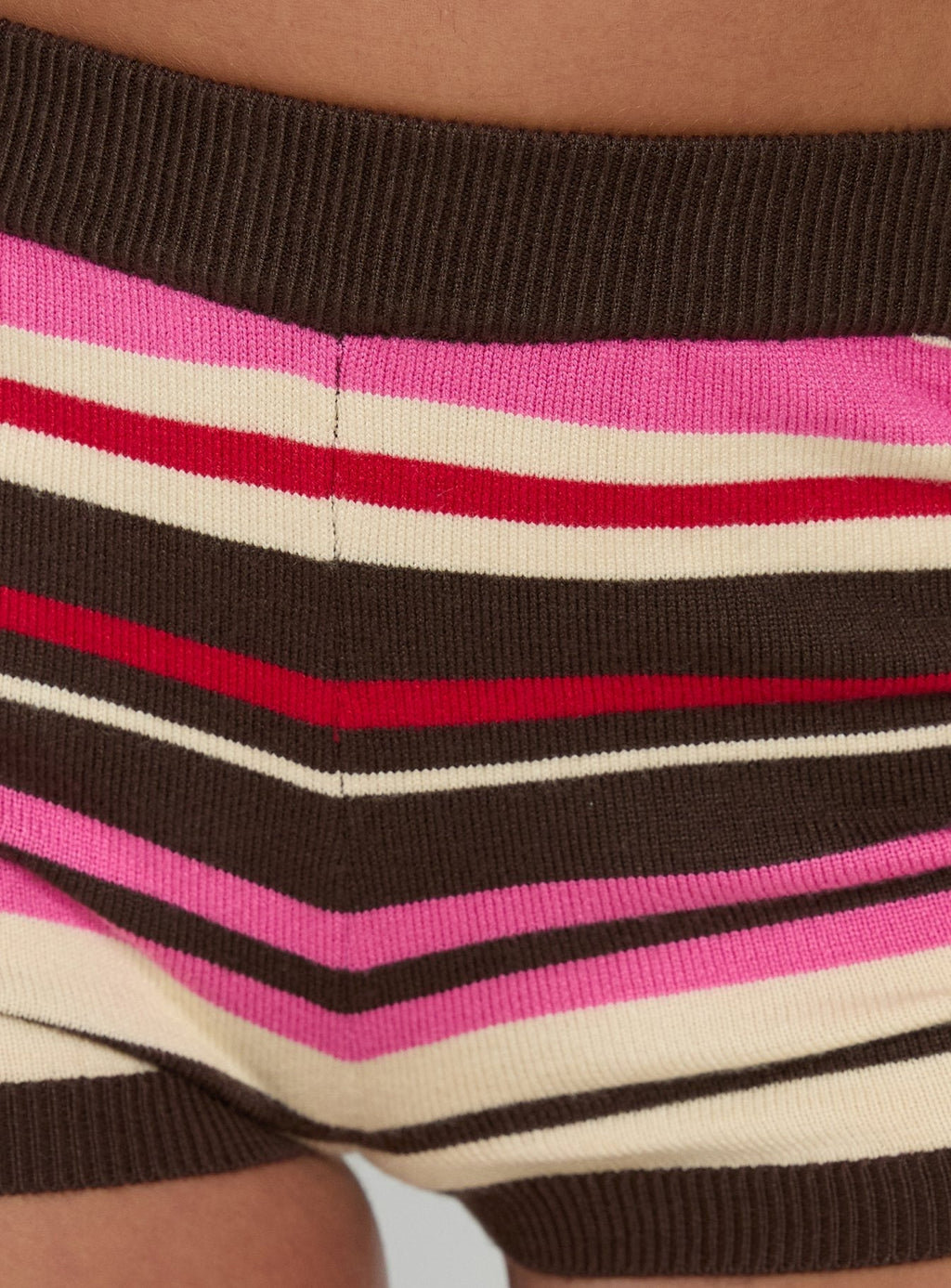 Cleoh Knit Shorts Pink / Brown Stripe