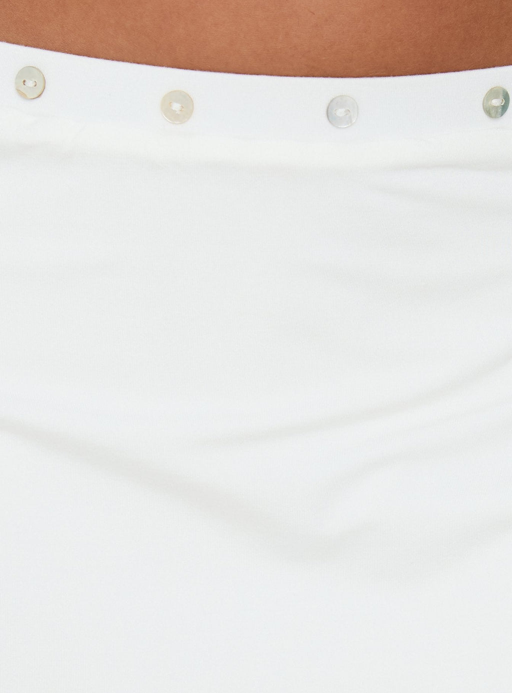 Esperia Button Layered Mini Skirt White