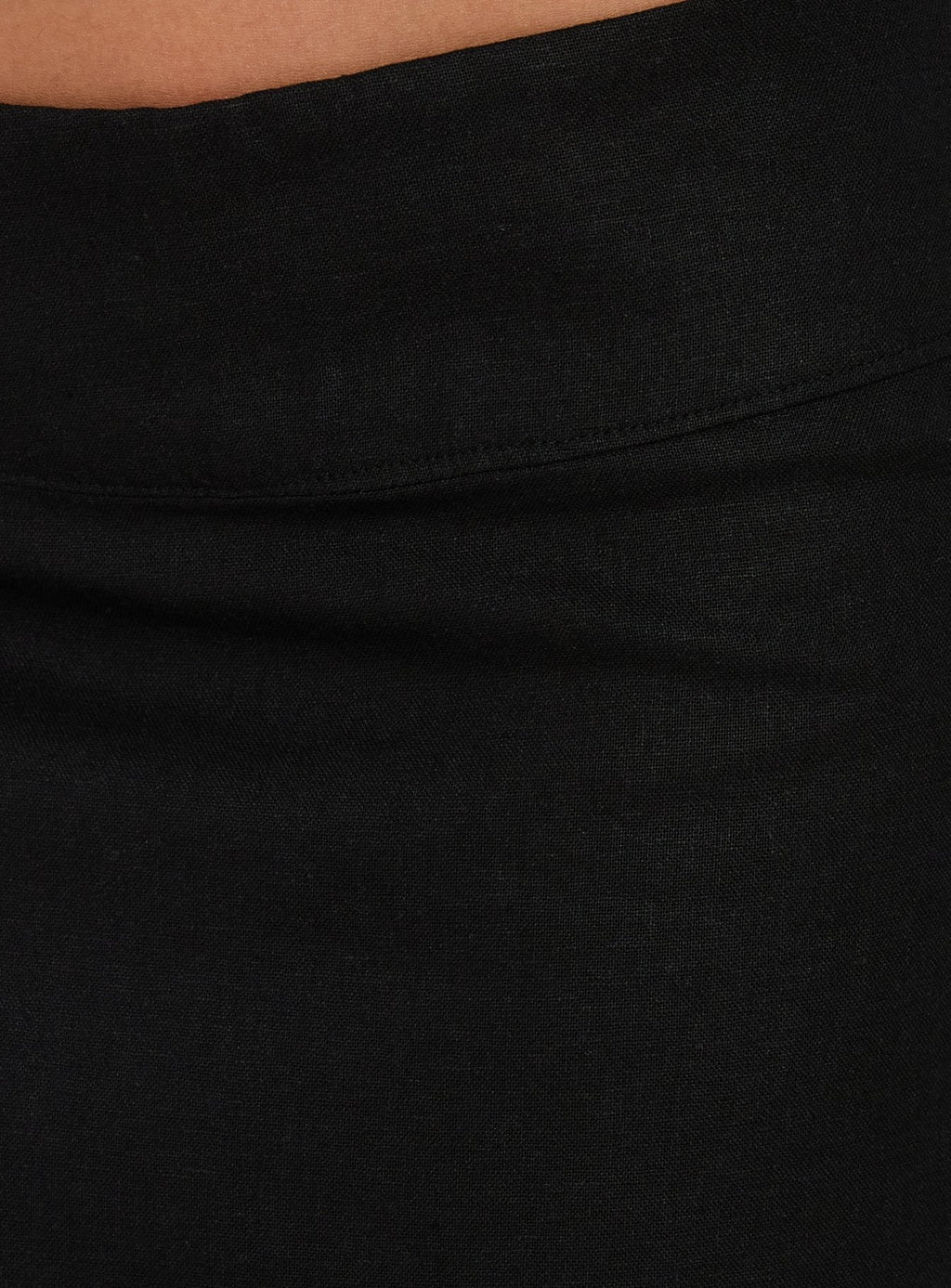 Such Delight Linen Midi Skirt Black