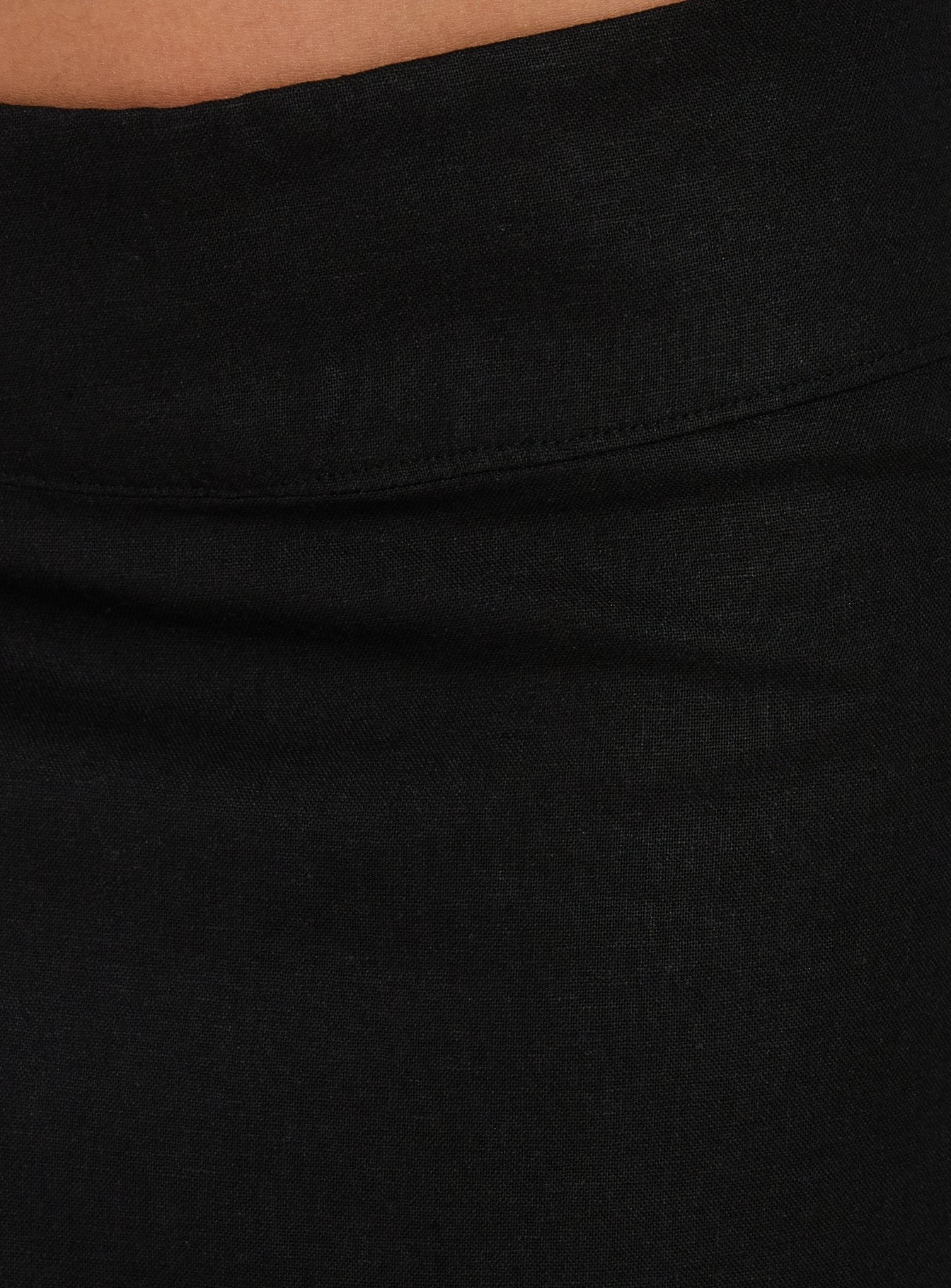 Such Delight Linen Midi Skirt Black
