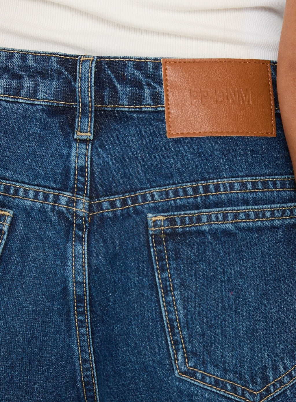 Dreamful Relaxed Longline Denim Shorts Mid Blue Wash