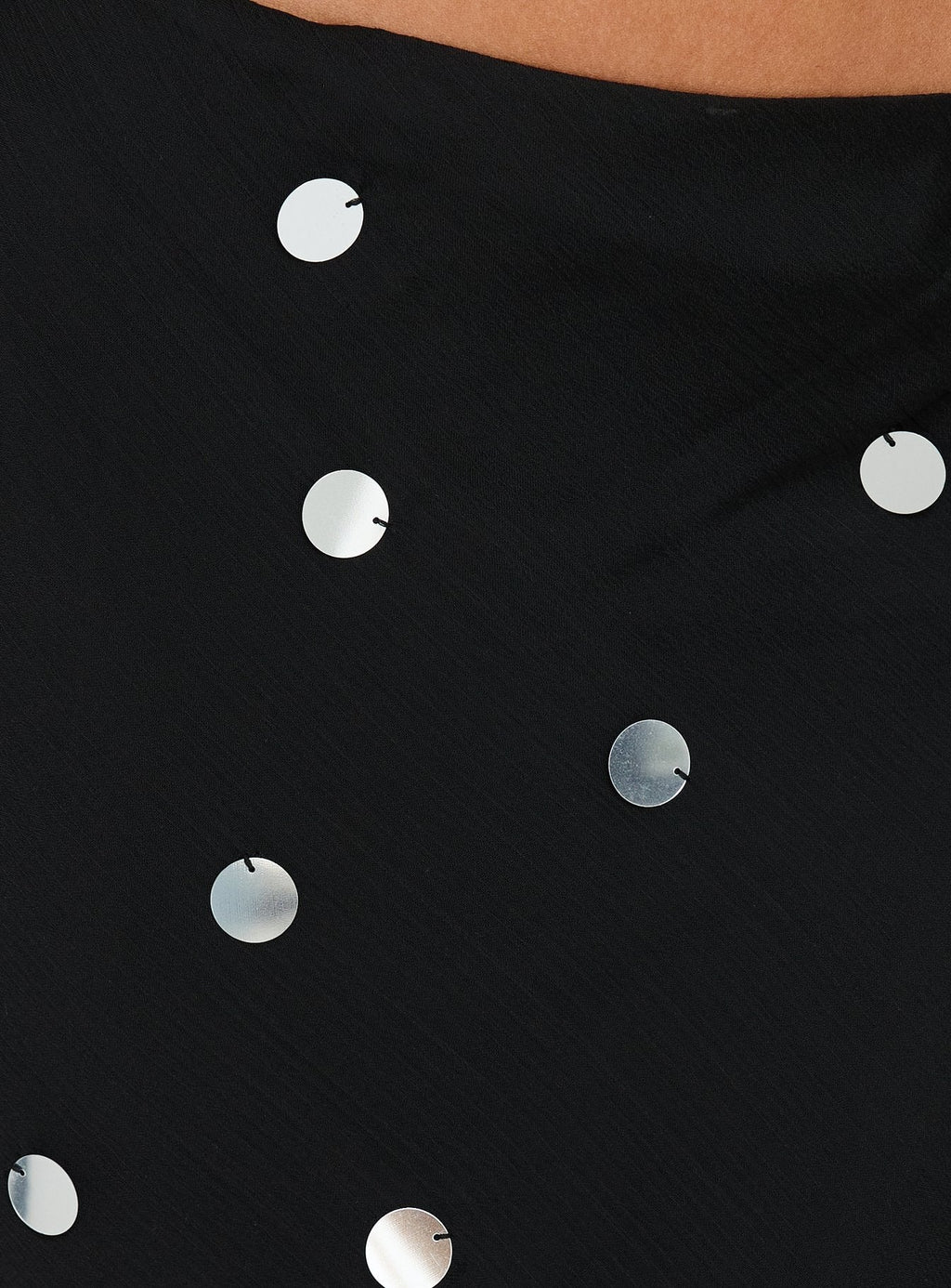 Kessiah Sequin Midi Skirt Black