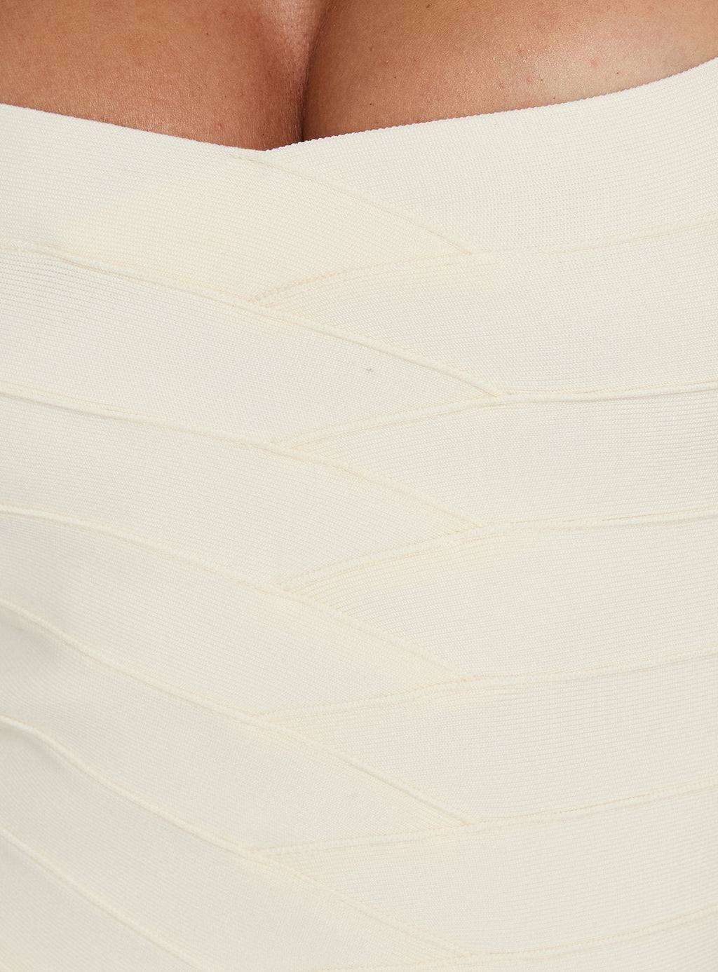 Izabette Halter Bandage Mini Dress Cream