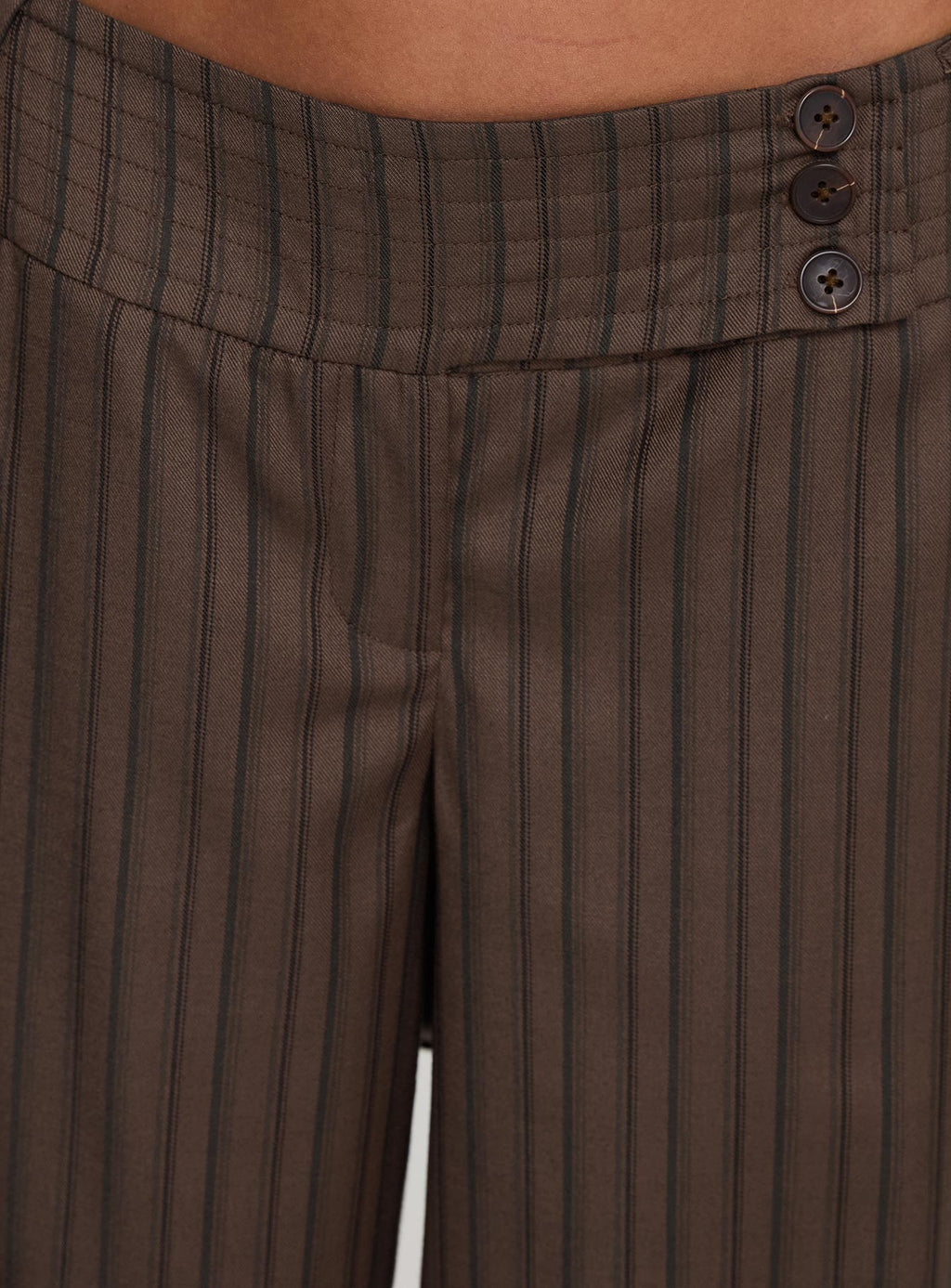 Cedars Low Rise Trousers Brown Stripe