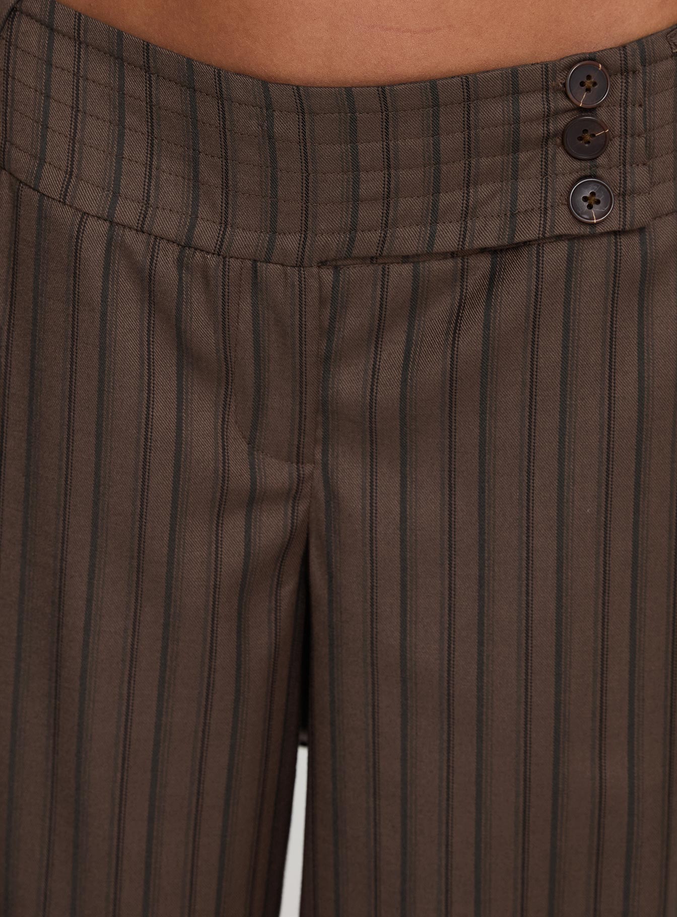 Cedars Low Rise Trousers Brown Stripe