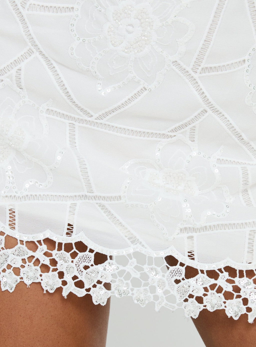 Summerset Sequin Mini Skirt White