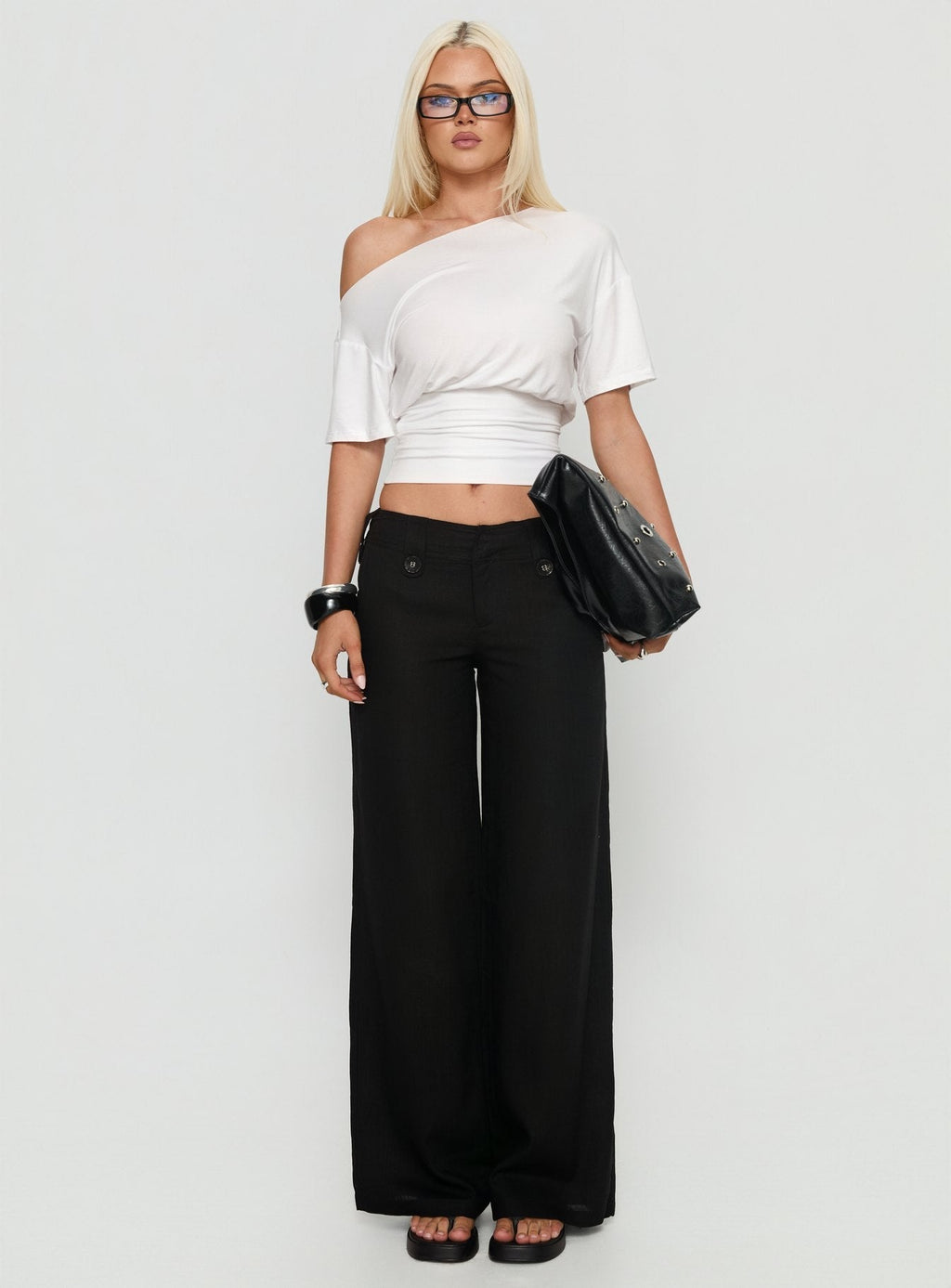 Pedra Wide Leg Trousers Black