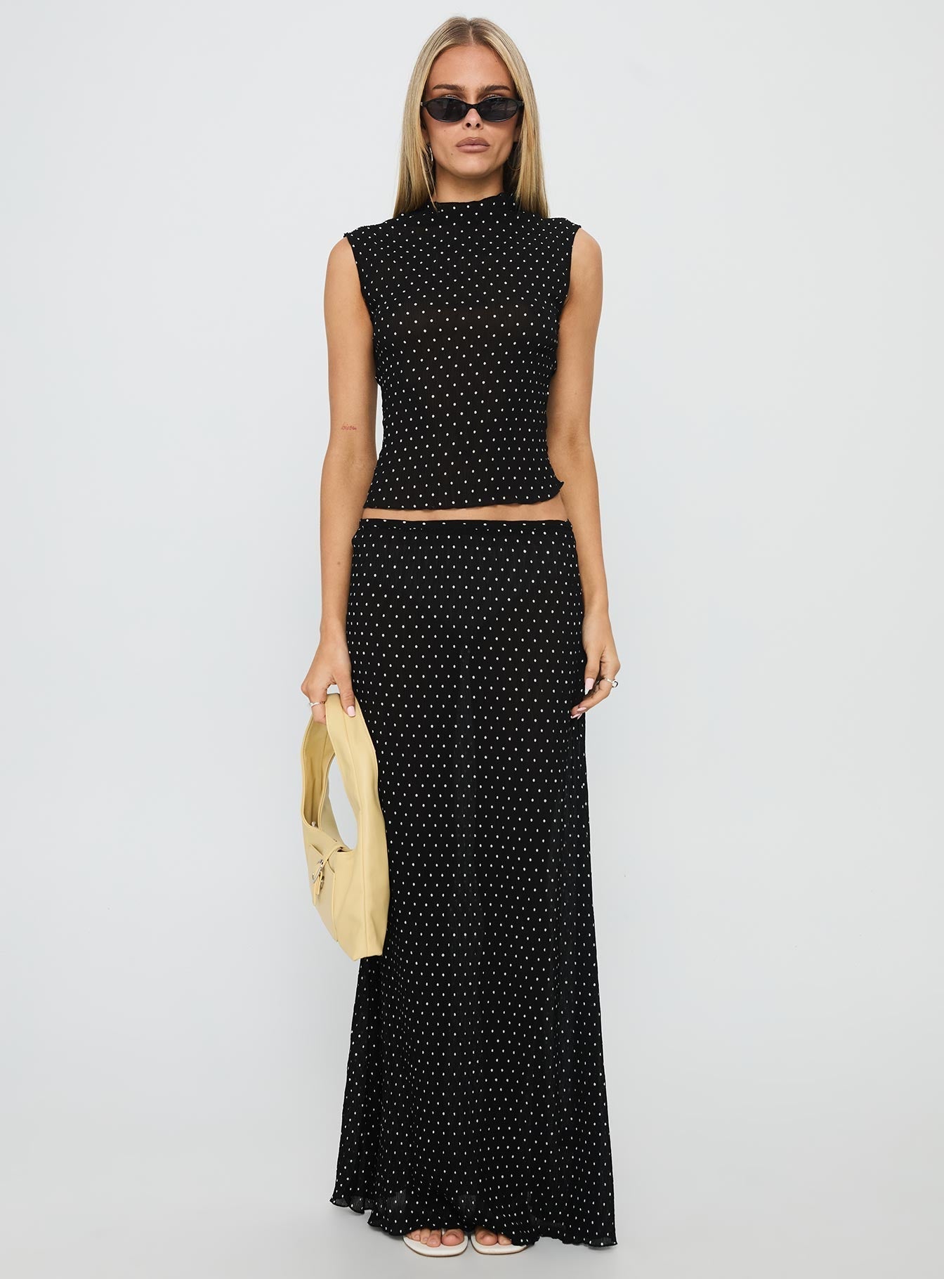 Ford Maxi Skirt Onyx Polka Dot
