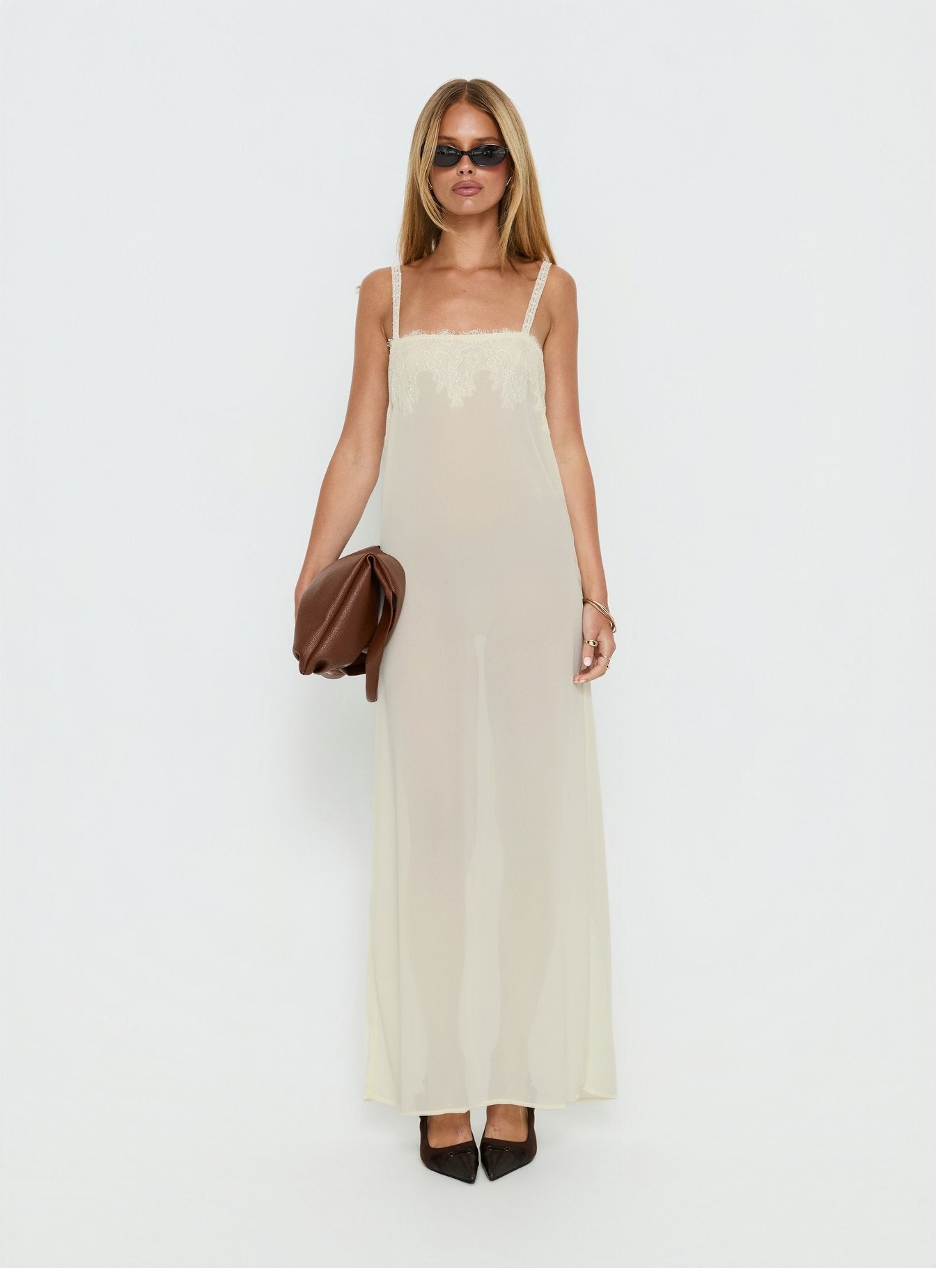 Glacial Sheer Maxi Dress Butter