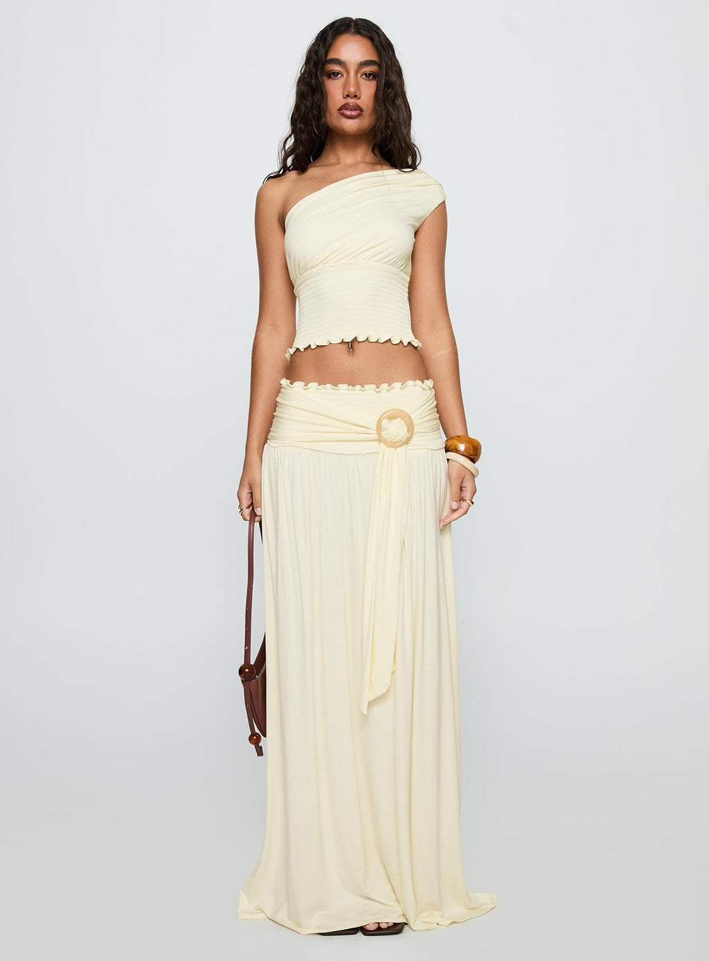 Full Orbit One Shoulder Top Cream