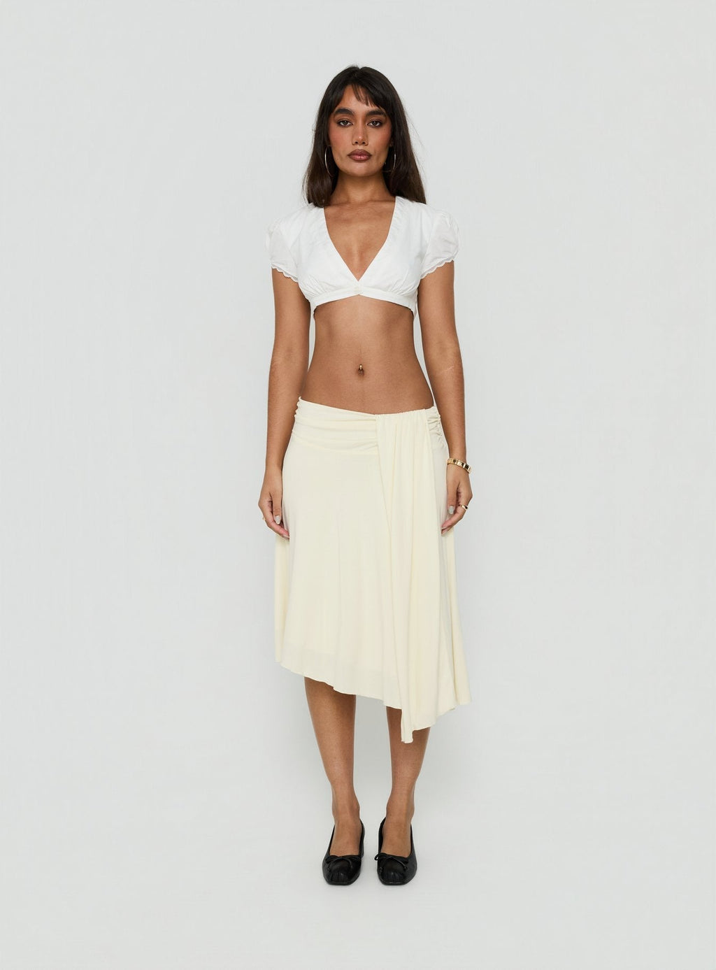 Delliah Micro Crop Top White