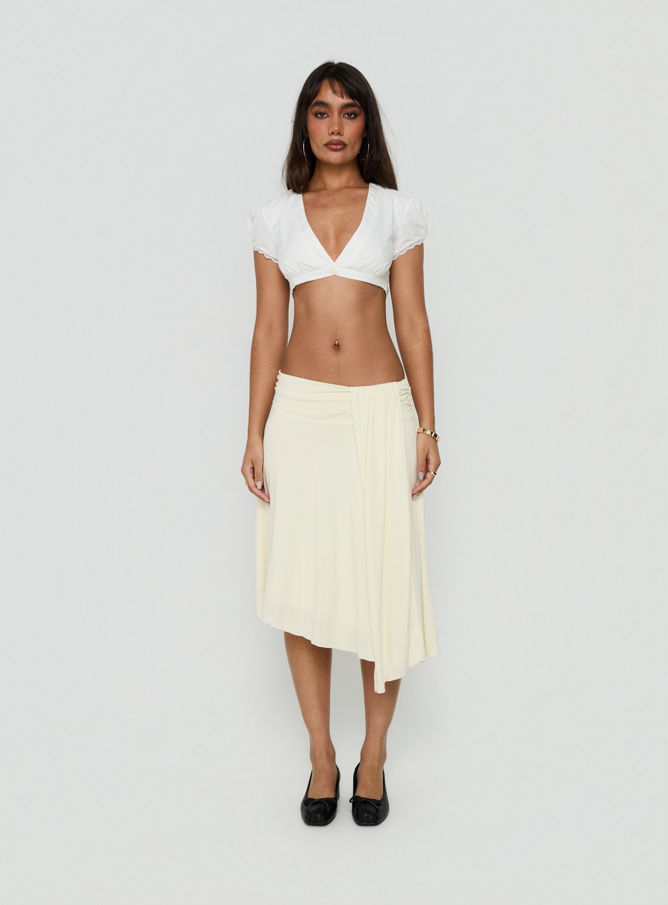 Delliah Micro Crop Top White