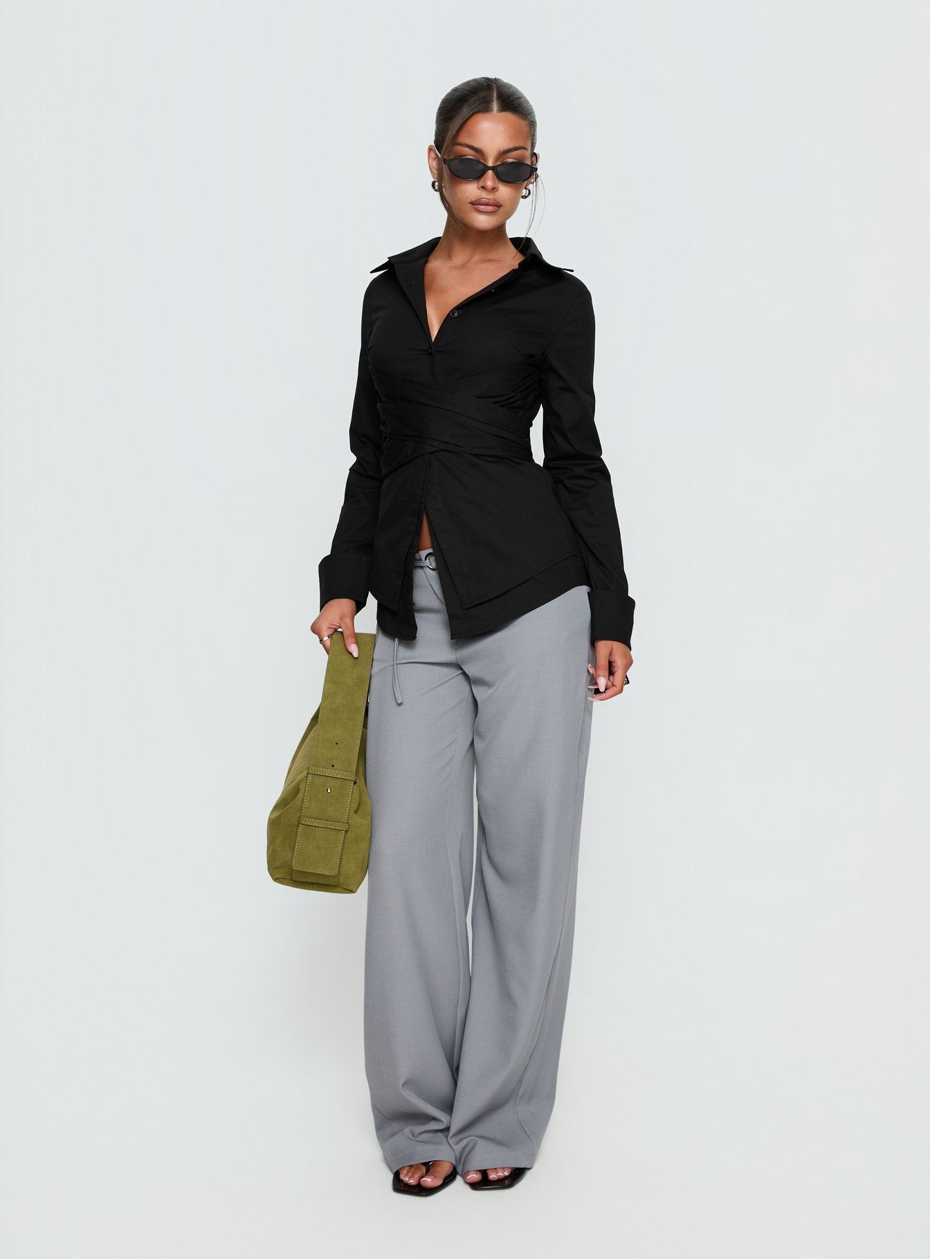 Shapeshifter Twist Long Sleeve Shirt Black