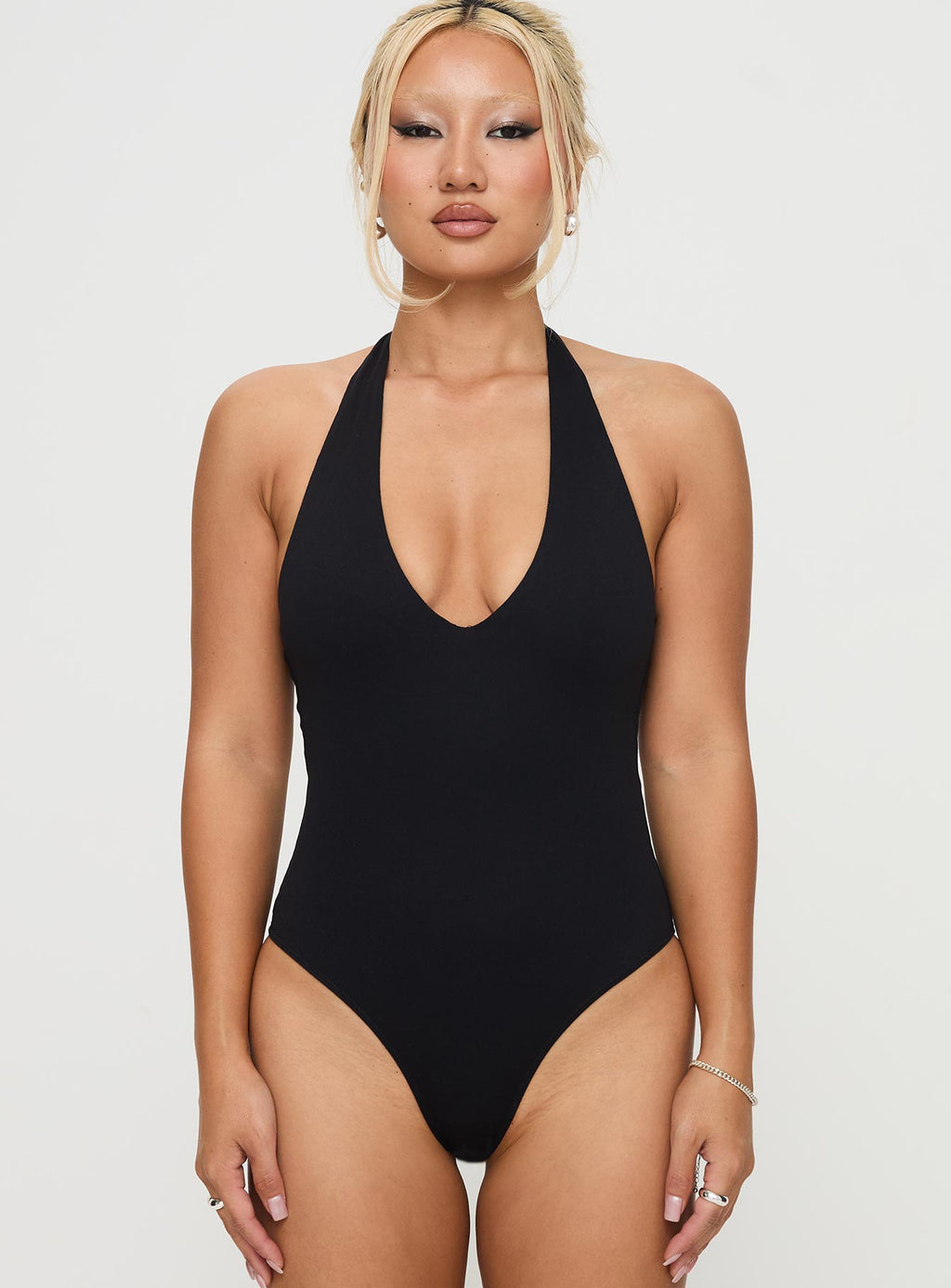 Someone New Halter Bodysuit Black
