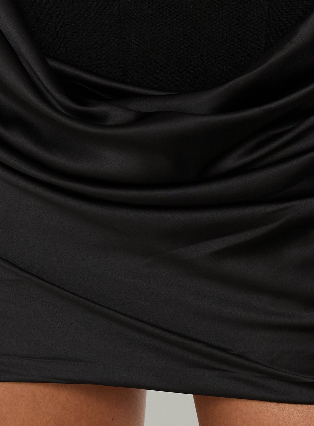 Ryana Corset Drape Mini Dress Black