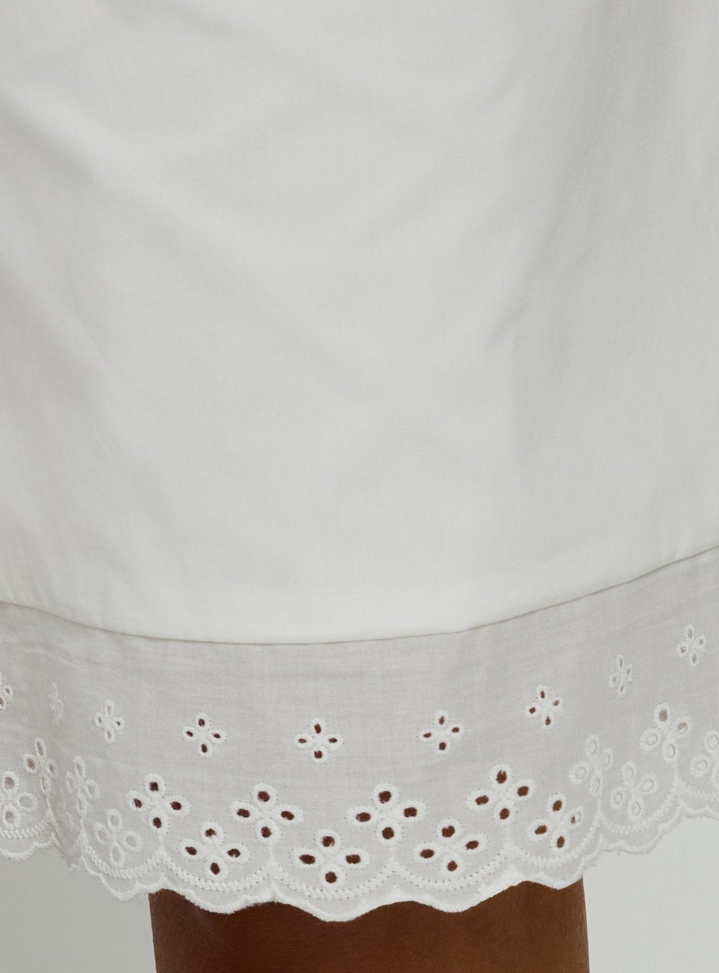 Sakai Broderie Detail Longline Shorts White