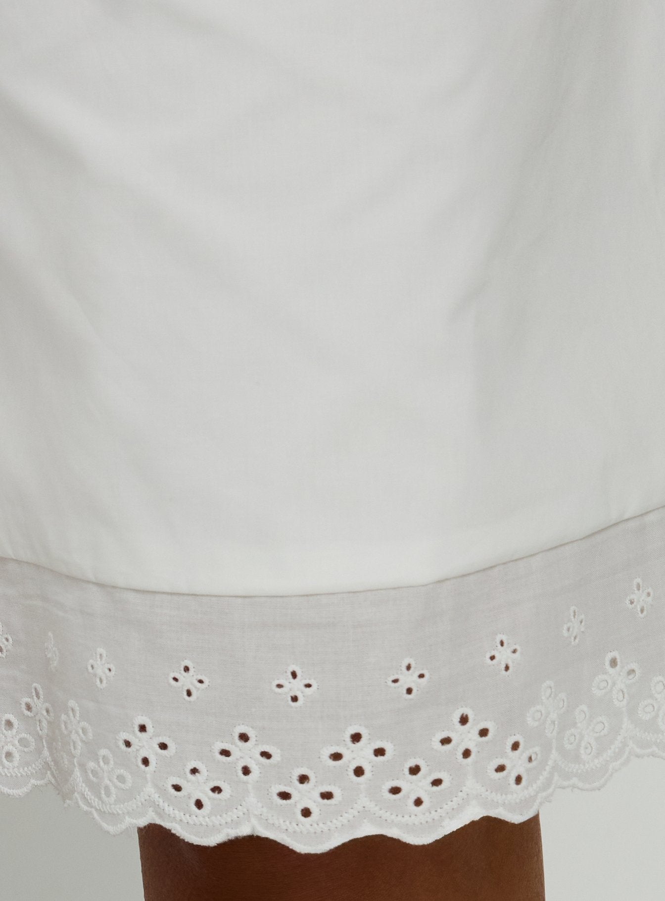 Sakai Broderie Detail Longline Shorts White
