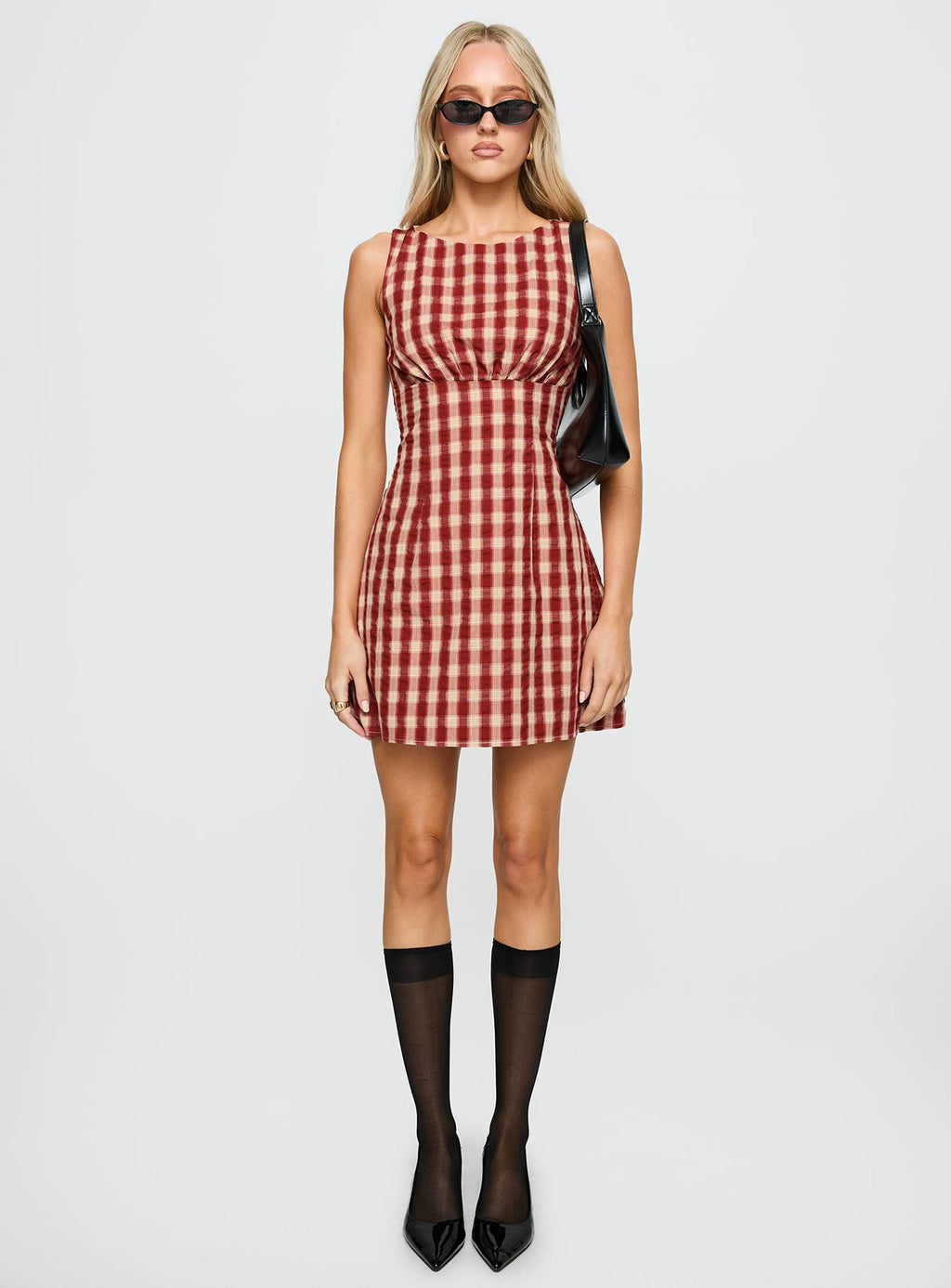 Sweet Somethings Mini Dress Red Check Tall