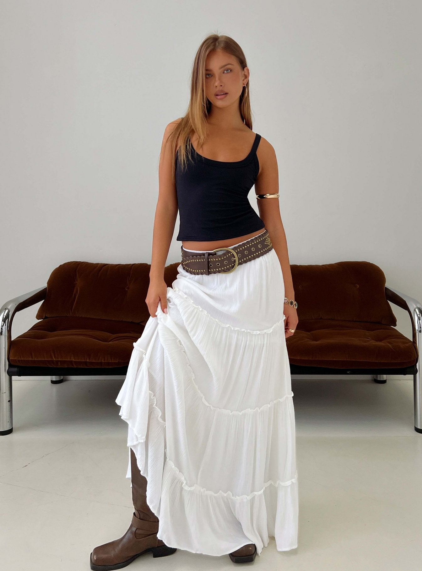 Miriah Maxi Skirt White