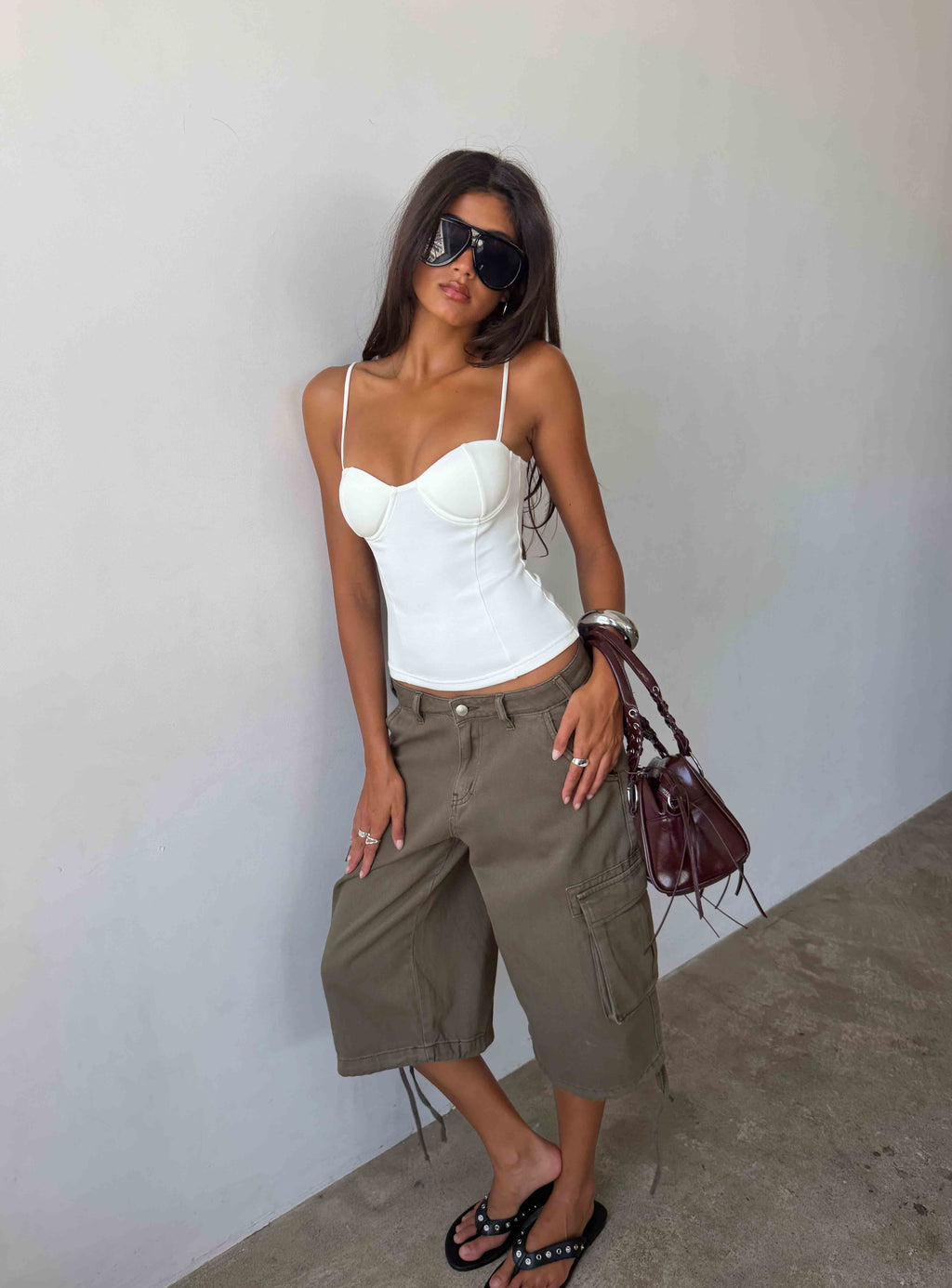 Hudsen Longline Cargo Shorts Khaki