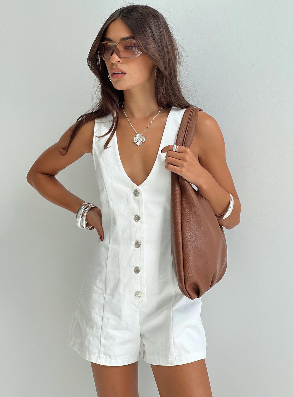 Damico Playsuit White