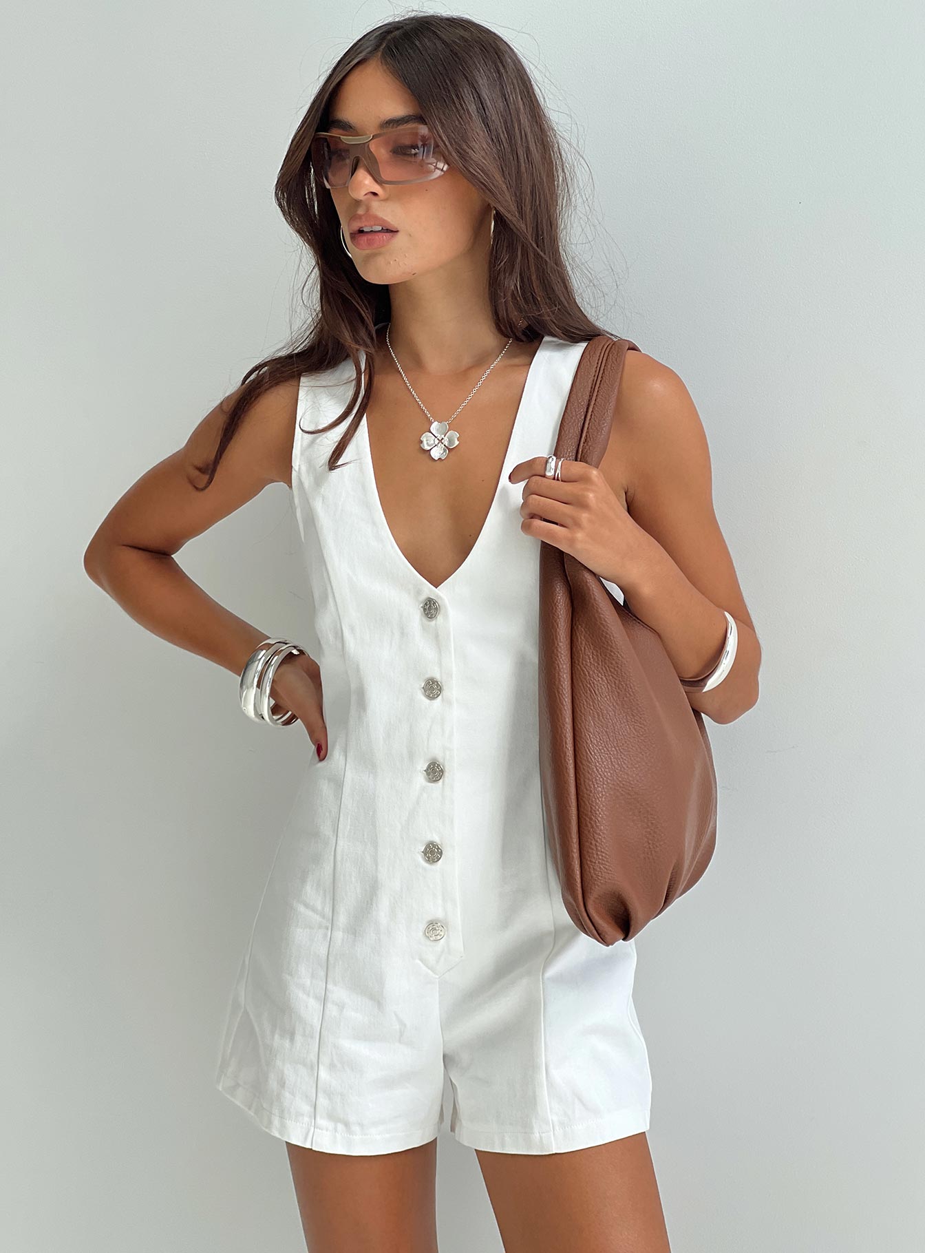 Damico Playsuit White