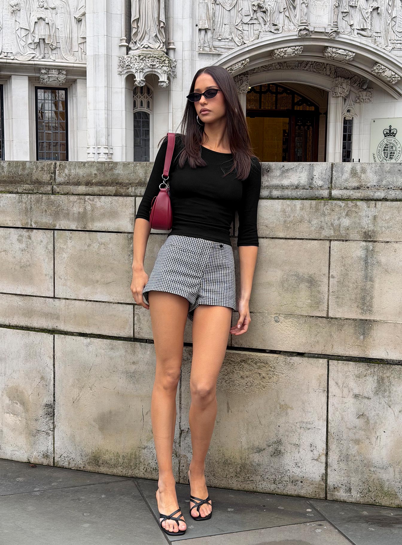 Hot Commodity Micro Shorts Black Gingham