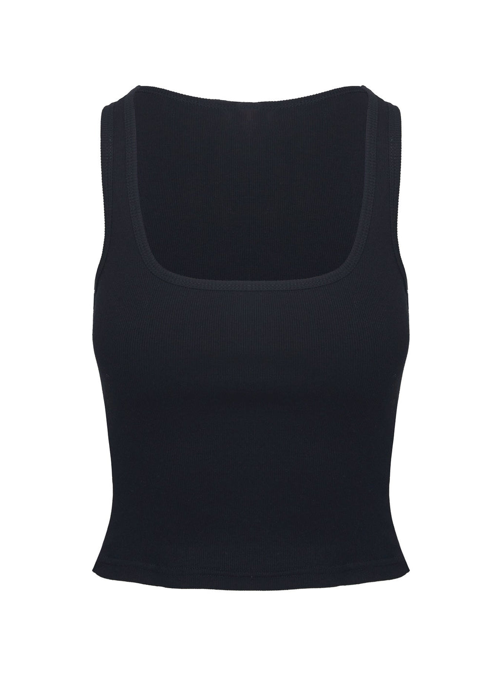 Baseline Square Neck Rib Vest Top Black